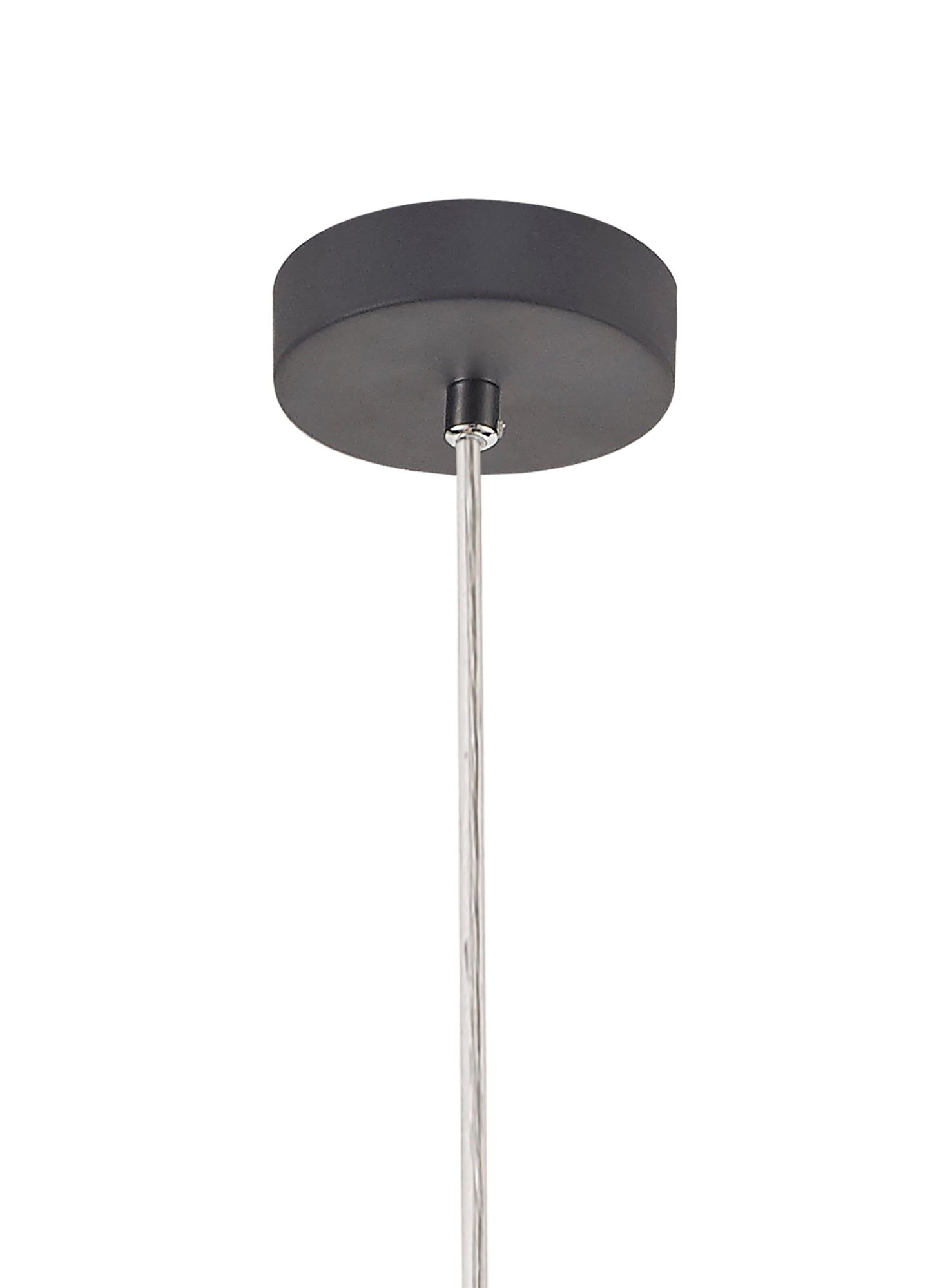 Taeims 1 Light Pendant E14, Matt Grey/Polished Chrome/Cognac