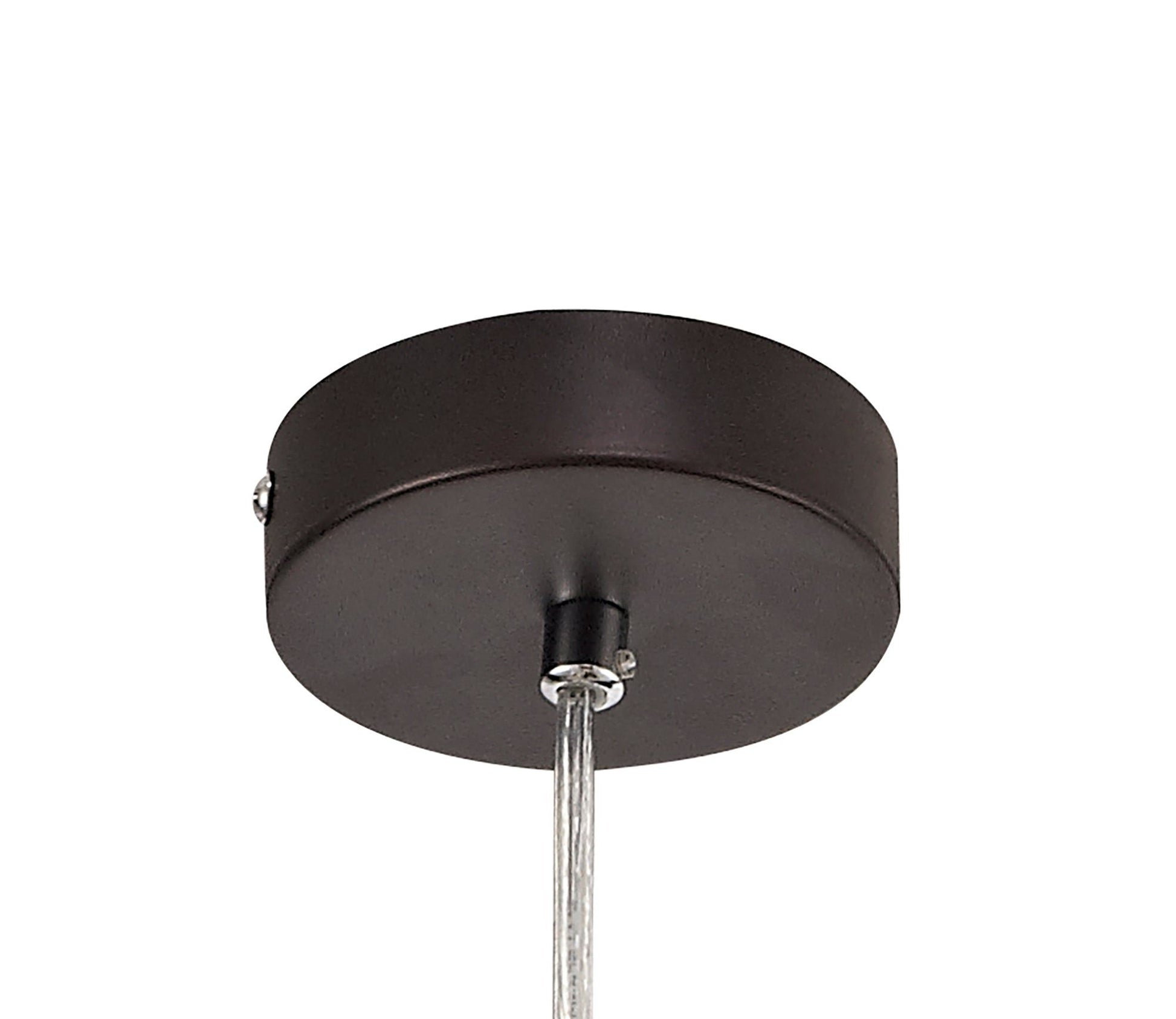 Taeims 1 Light Pendant E14, Matt Grey/Polished Chrome/Cognac