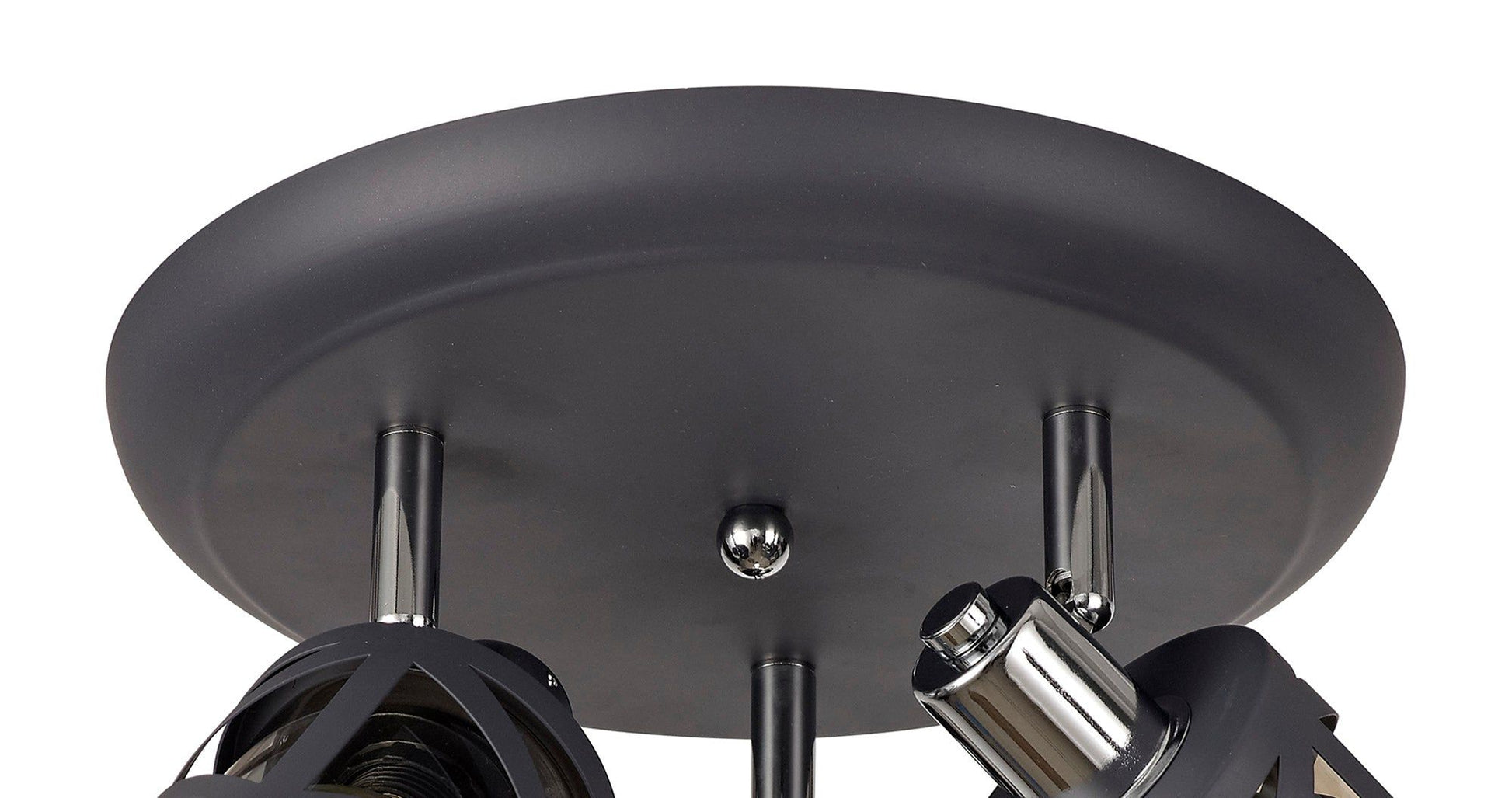 Taeims 3 Light Round Spotlight E14, Oiled Bronze/Matt Grey/Polished Chrome/Cognac