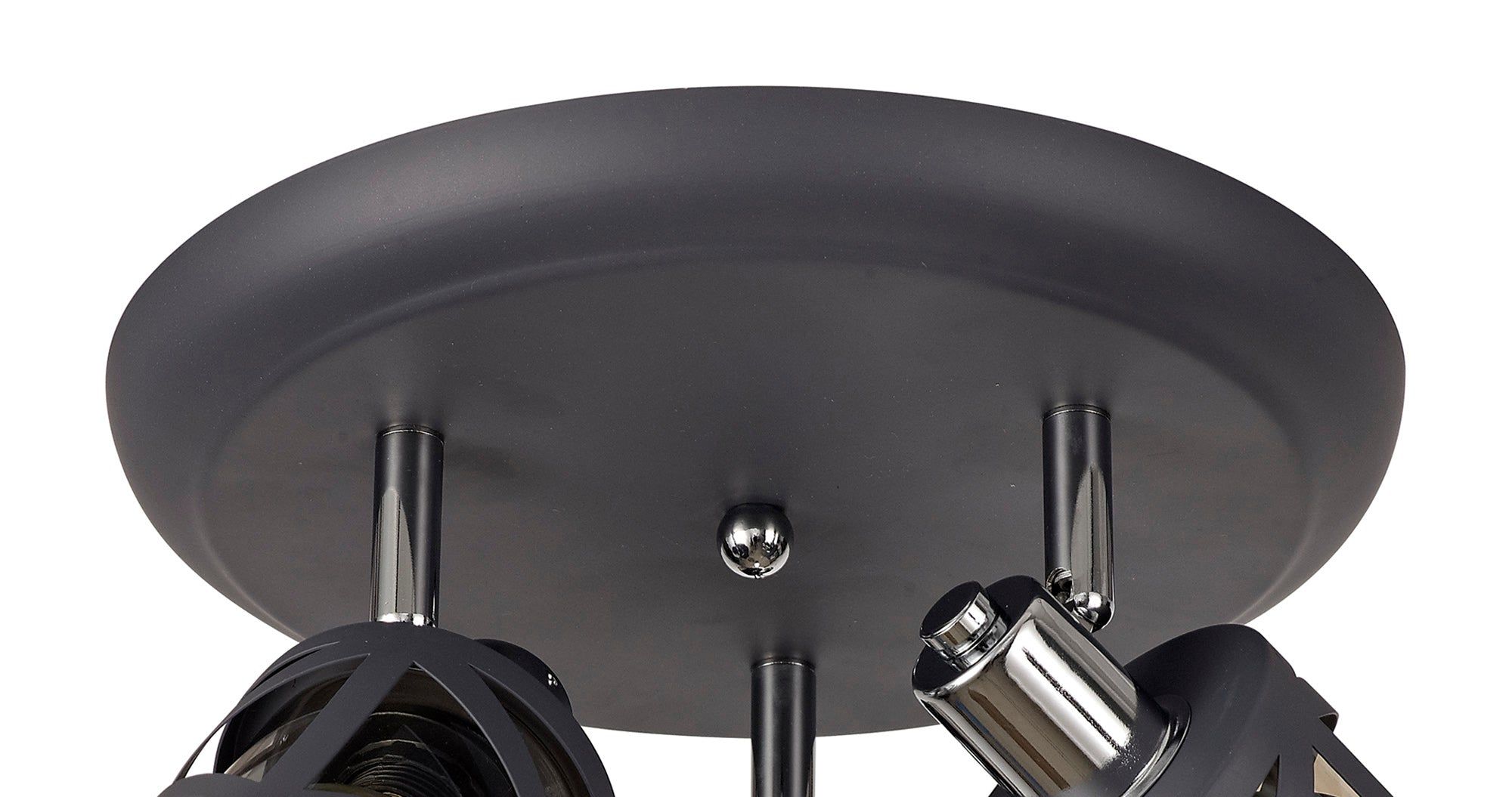 Taeims 3 Light Round Spotlight E14, Oiled Bronze/Matt Grey/Polished Chrome/Cognac