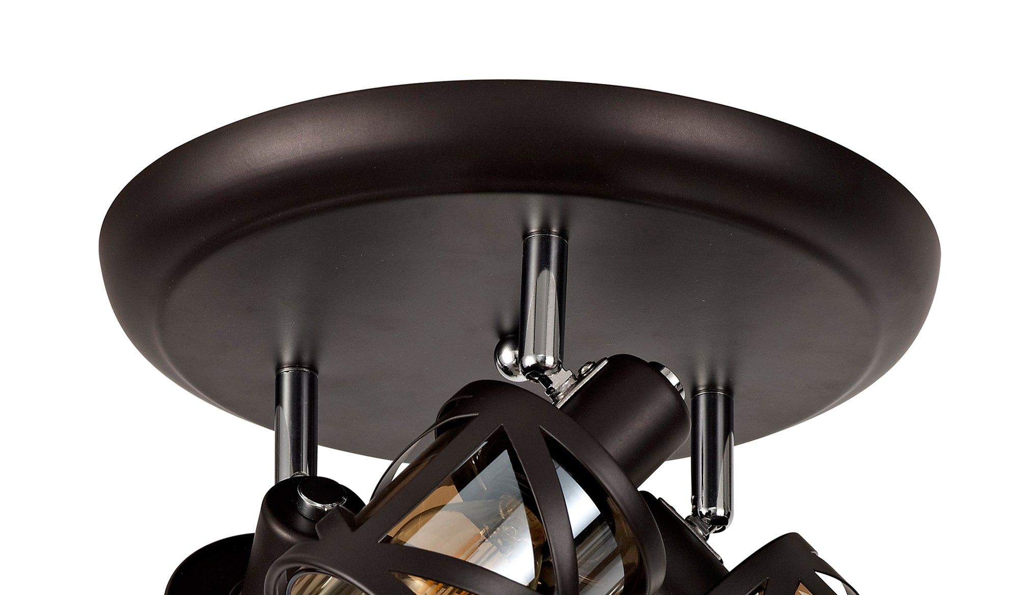 Taeims 3 Light Round Spotlight E14, Oiled Bronze/Matt Grey/Polished Chrome/Cognac