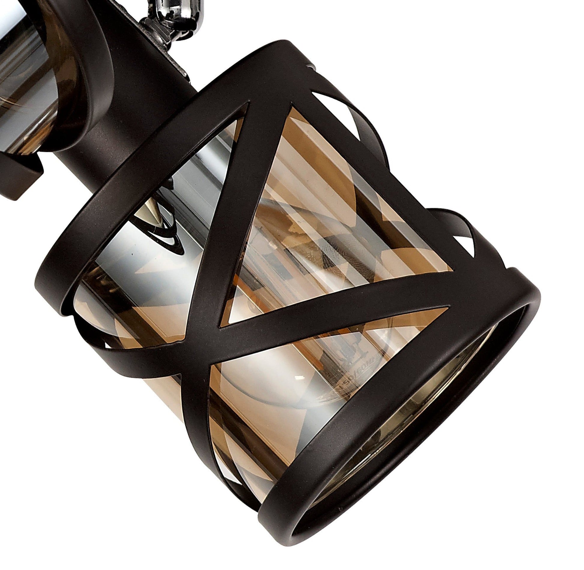 Taeims 3 Light Round Spotlight E14, Oiled Bronze/Matt Grey/Polished Chrome/Cognac