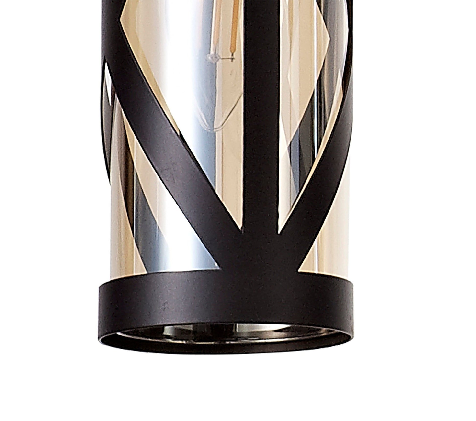 Taeims 4 Light Bar Linear Pendant E14, Oiled Bronze/Matt Grey/Polished Chrome/Cognac