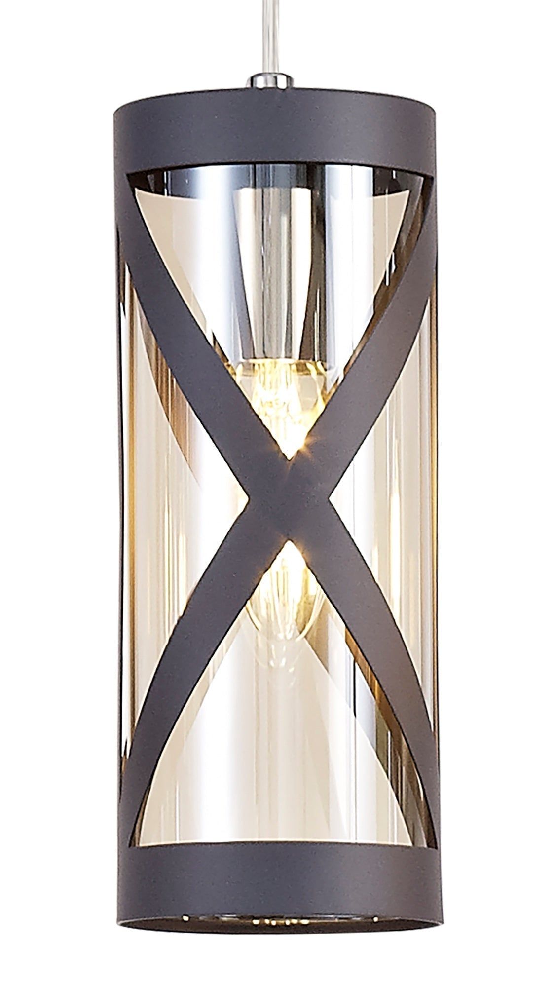 Taeims 4 Light Bar Linear Pendant E14, Oiled Bronze/Matt Grey/Polished Chrome/Cognac