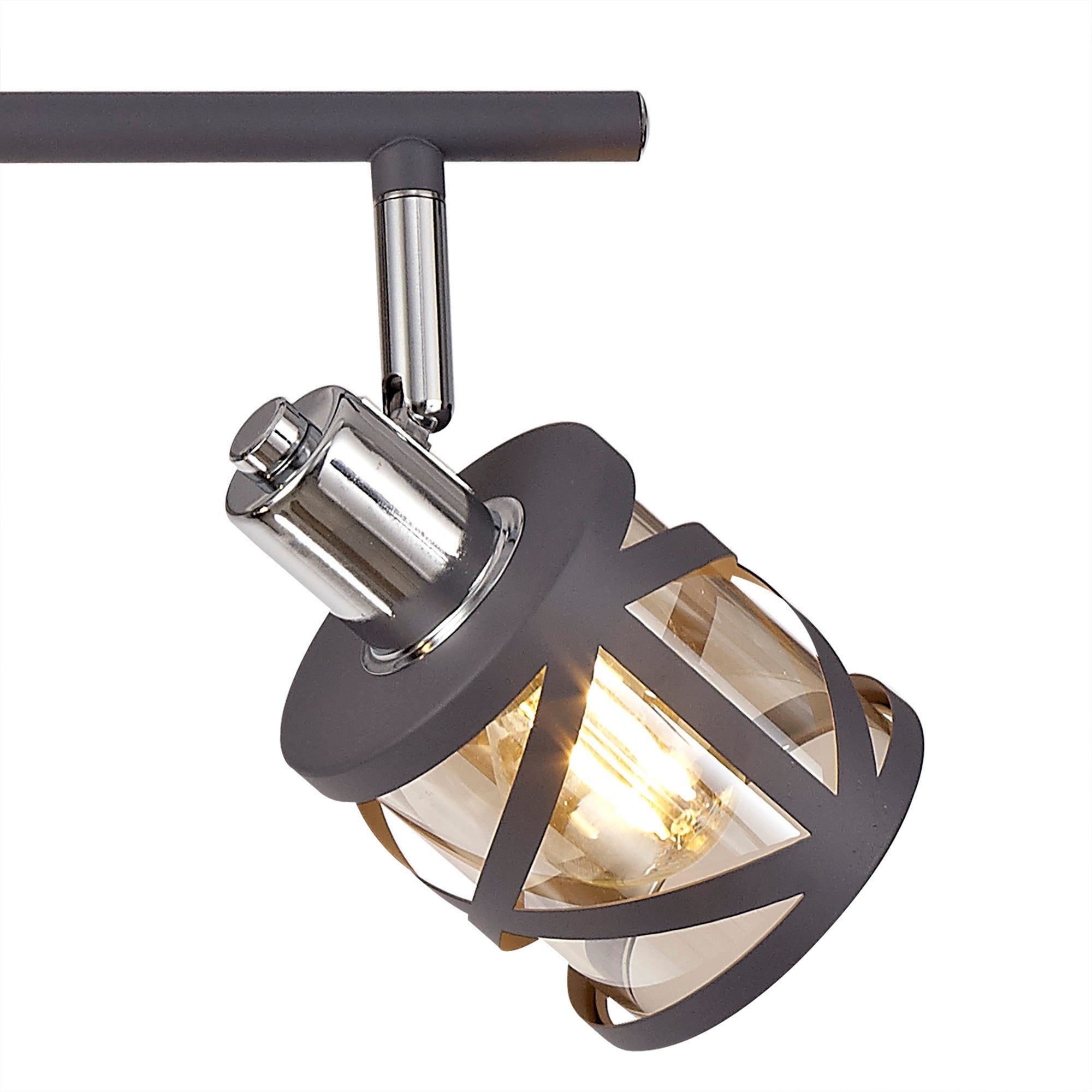 Taeims 4 Light Linear Bar Spotlight E14, Matt Grey/Oiled Bronze/Polished Chrome/Amber