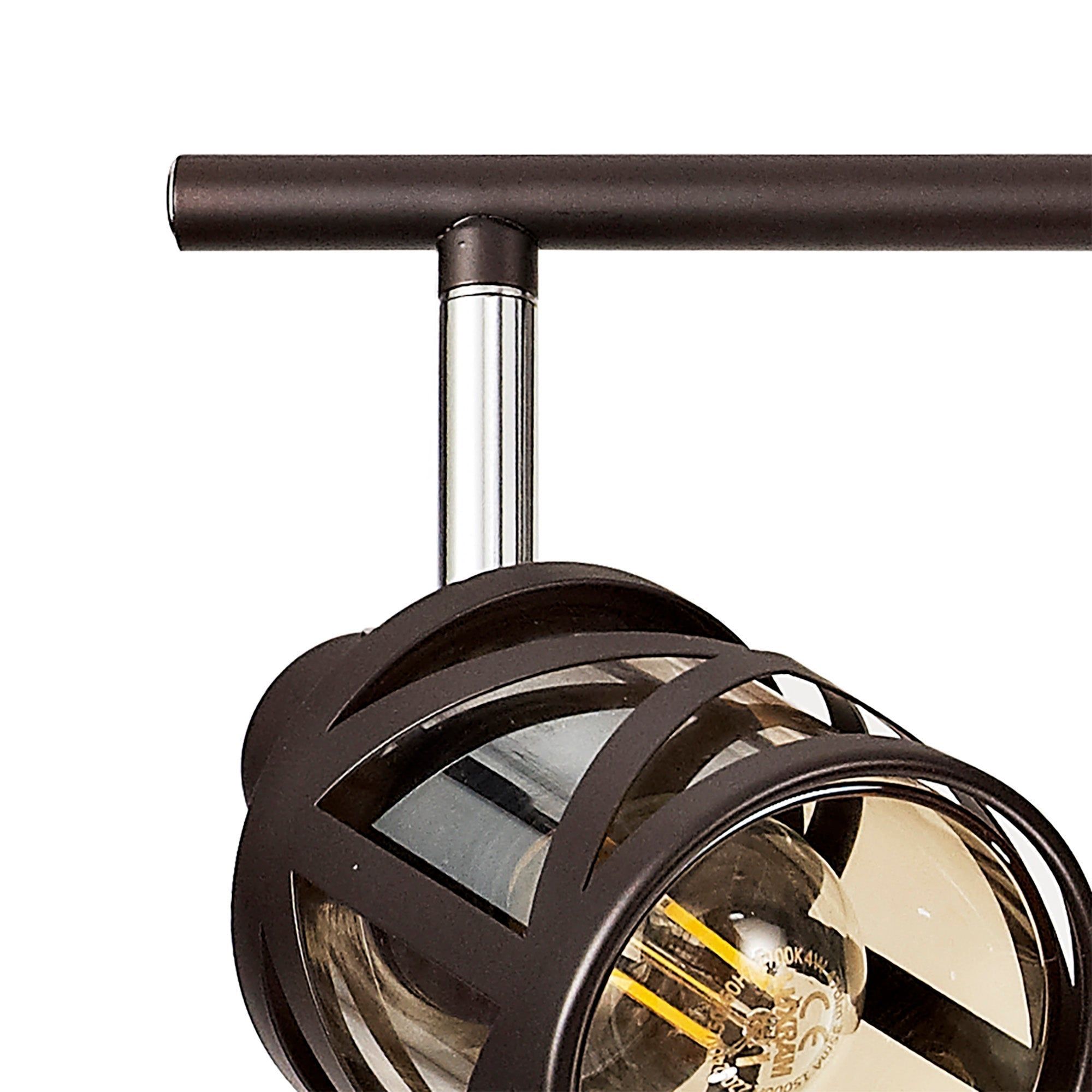 Taeims 4 Light Linear Bar Spotlight E14, Matt Grey/Oiled Bronze/Polished Chrome/Amber