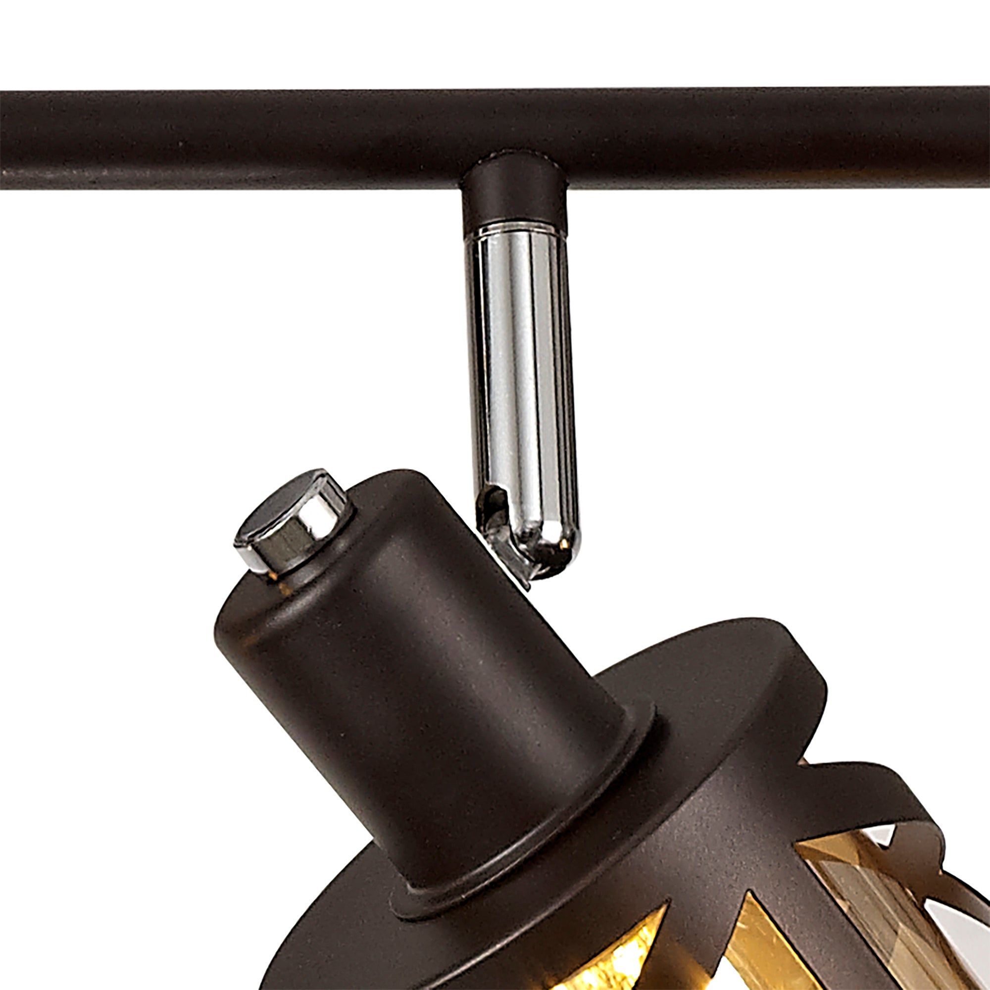 Taeims 4 Light Linear Bar Spotlight E14, Matt Grey/Oiled Bronze/Polished Chrome/Amber