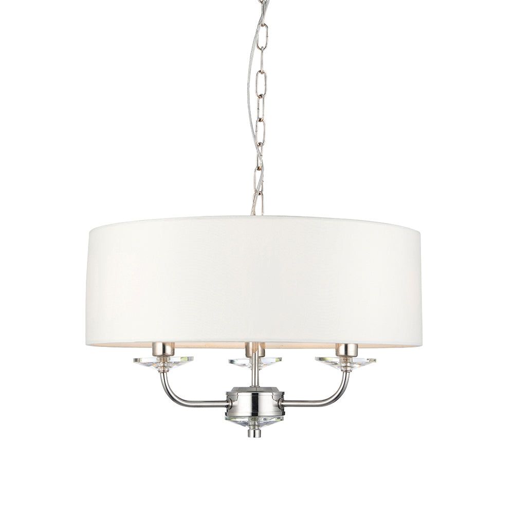 Charlene 3/6Lt Centre Ceiling Light - Nickel & White/Brass & White Finish
