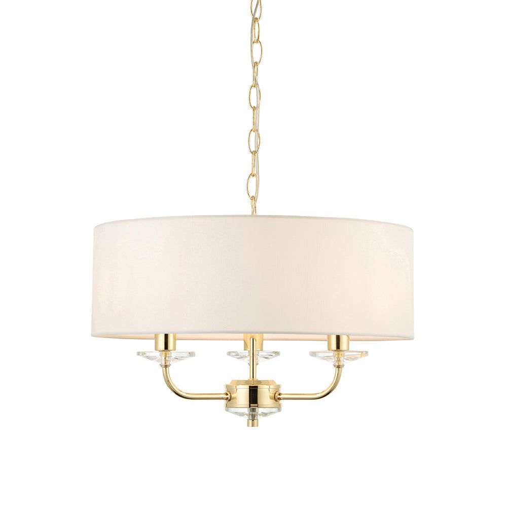 Charlene 3/6Lt Centre Ceiling Light - Nickel & White/Brass & White Finish