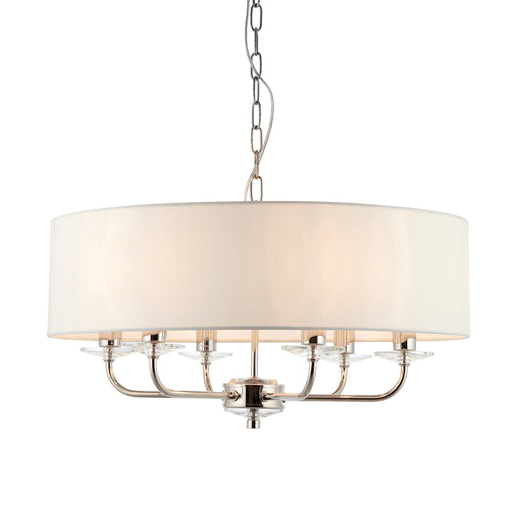 Charlene 3/6Lt Centre Ceiling Light - Nickel & White/Brass & White Finish