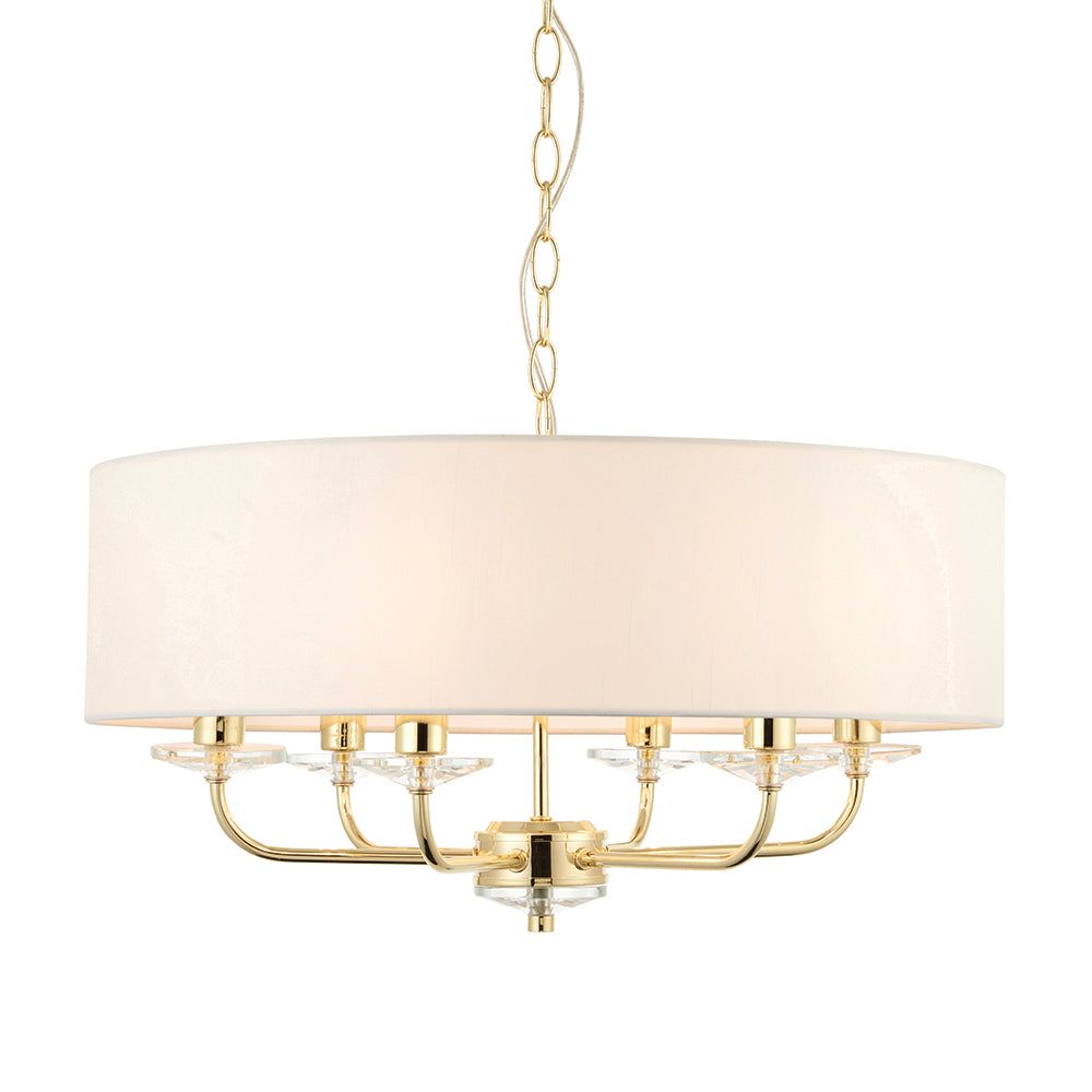 Charlene 3/6Lt Centre Ceiling Light - Nickel & White/Brass & White Finish