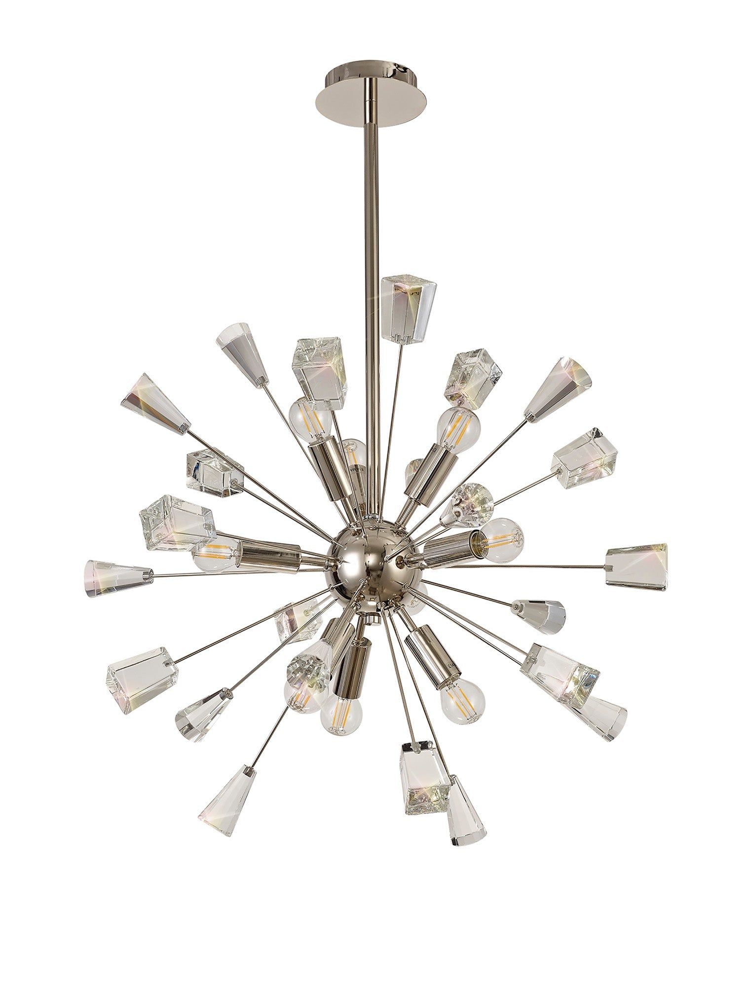 Taranto Pendant Sputnik, 9 Light E14, , Polished Nickel/Brushed Gold & Gloss Black/Crystal