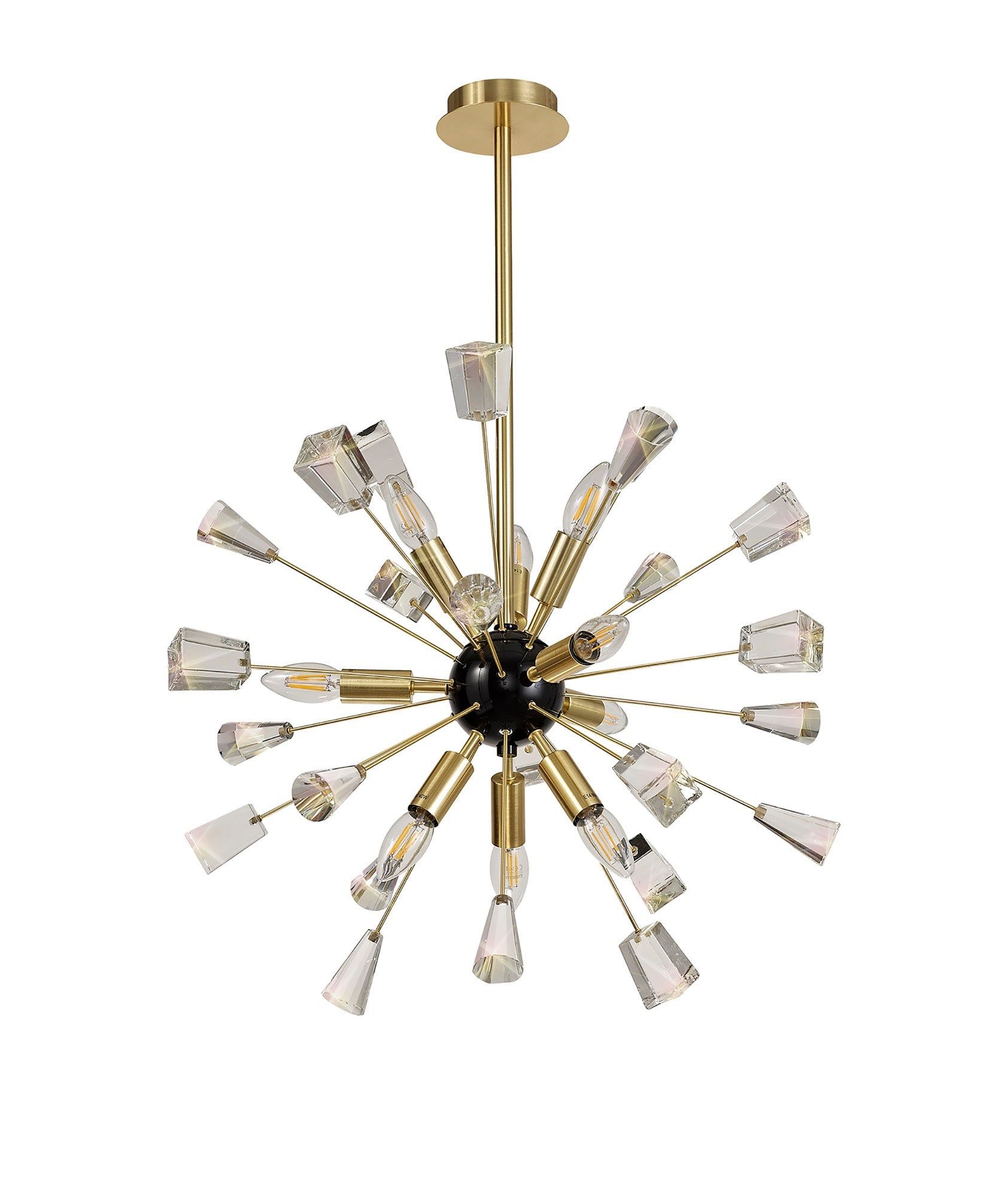 Taranto Pendant Sputnik, 9 Light E14, , Polished Nickel/Brushed Gold & Gloss Black/Crystal