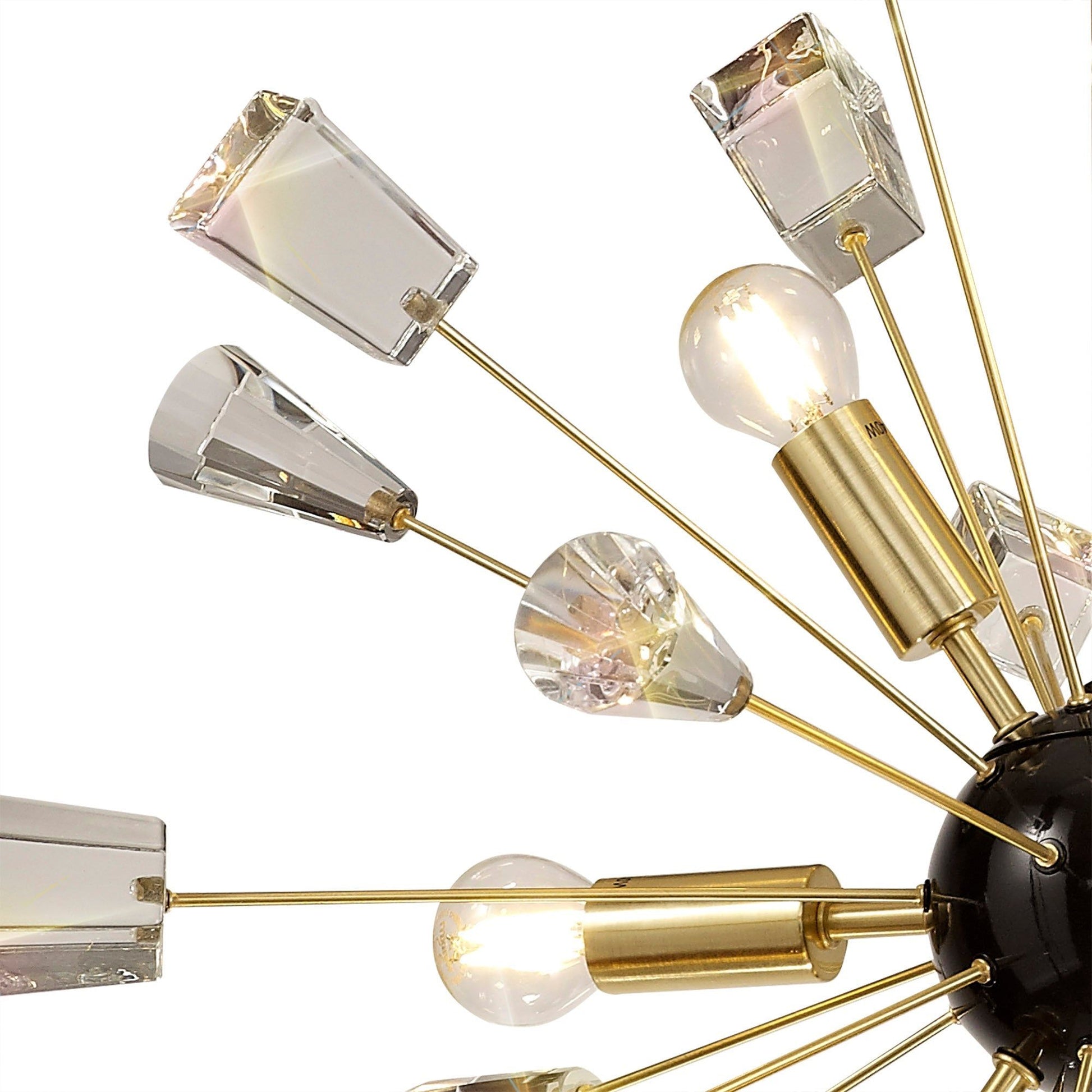 Taranto Pendant Sputnik, 9 Light E14, , Polished Nickel/Brushed Gold & Gloss Black/Crystal