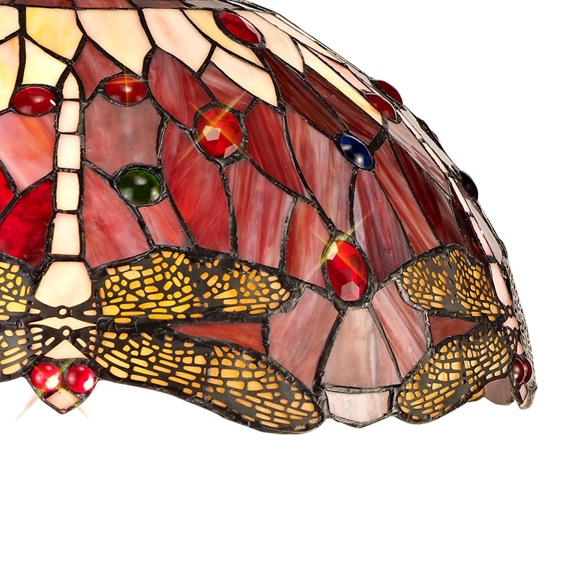 Nuflur 1 Light Downlighter Pendant E27 With 40cm Tiffany Shade, Antique Brass