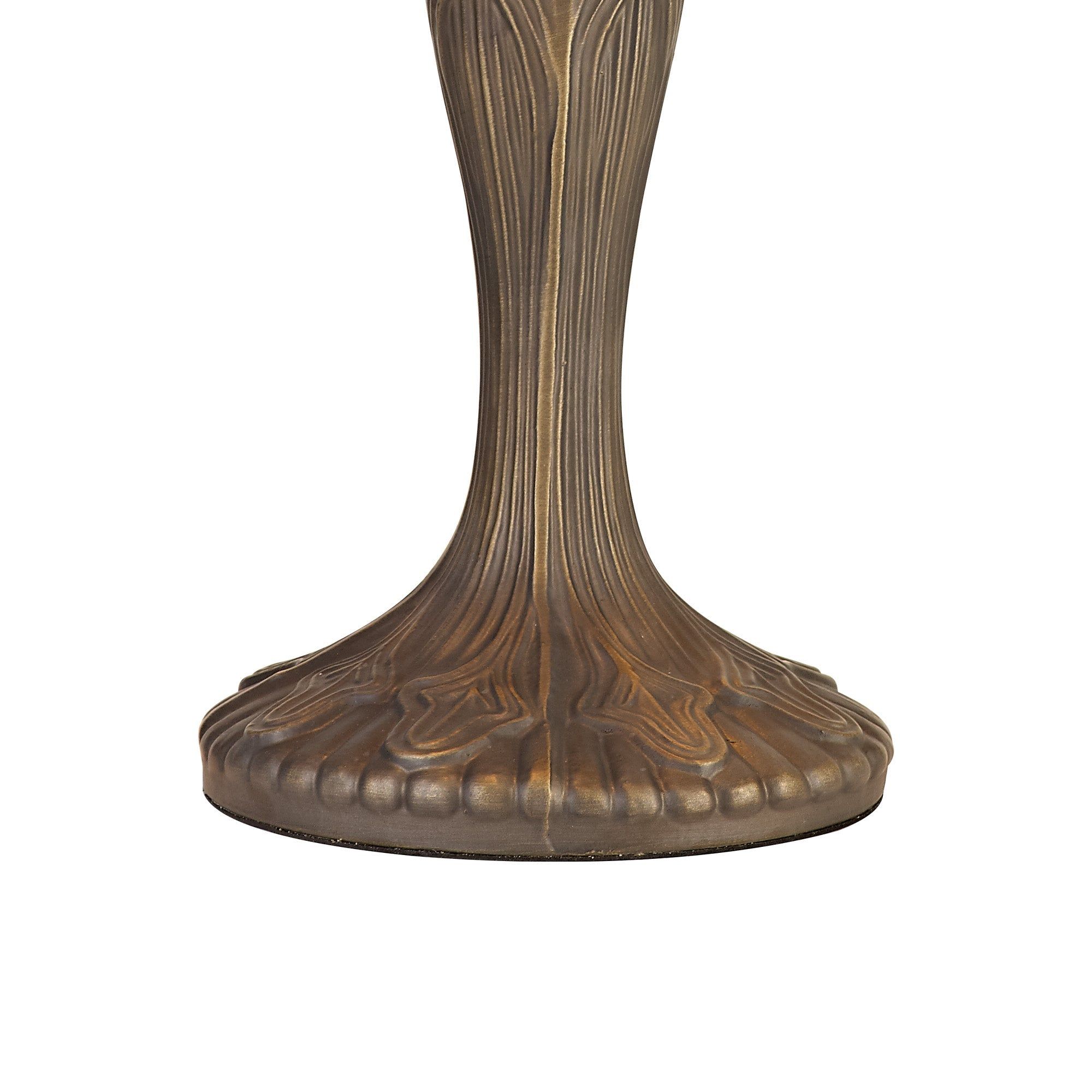 Nuflur 2 Light Curved Table Lamp E27 With 40cm Tiffany Shade, Antique Brass