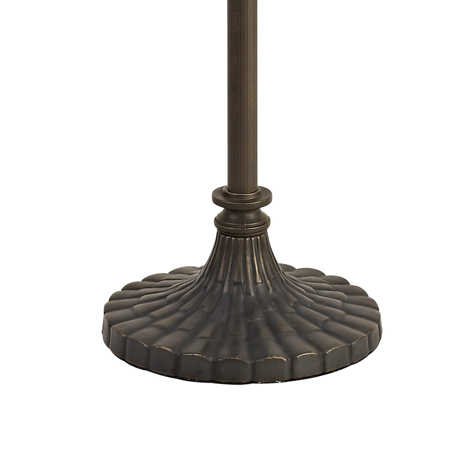 Nuflur 2 Light Stepped Design Floor Lamp E27 With 40cm Tiffany Shade, Antique Brass