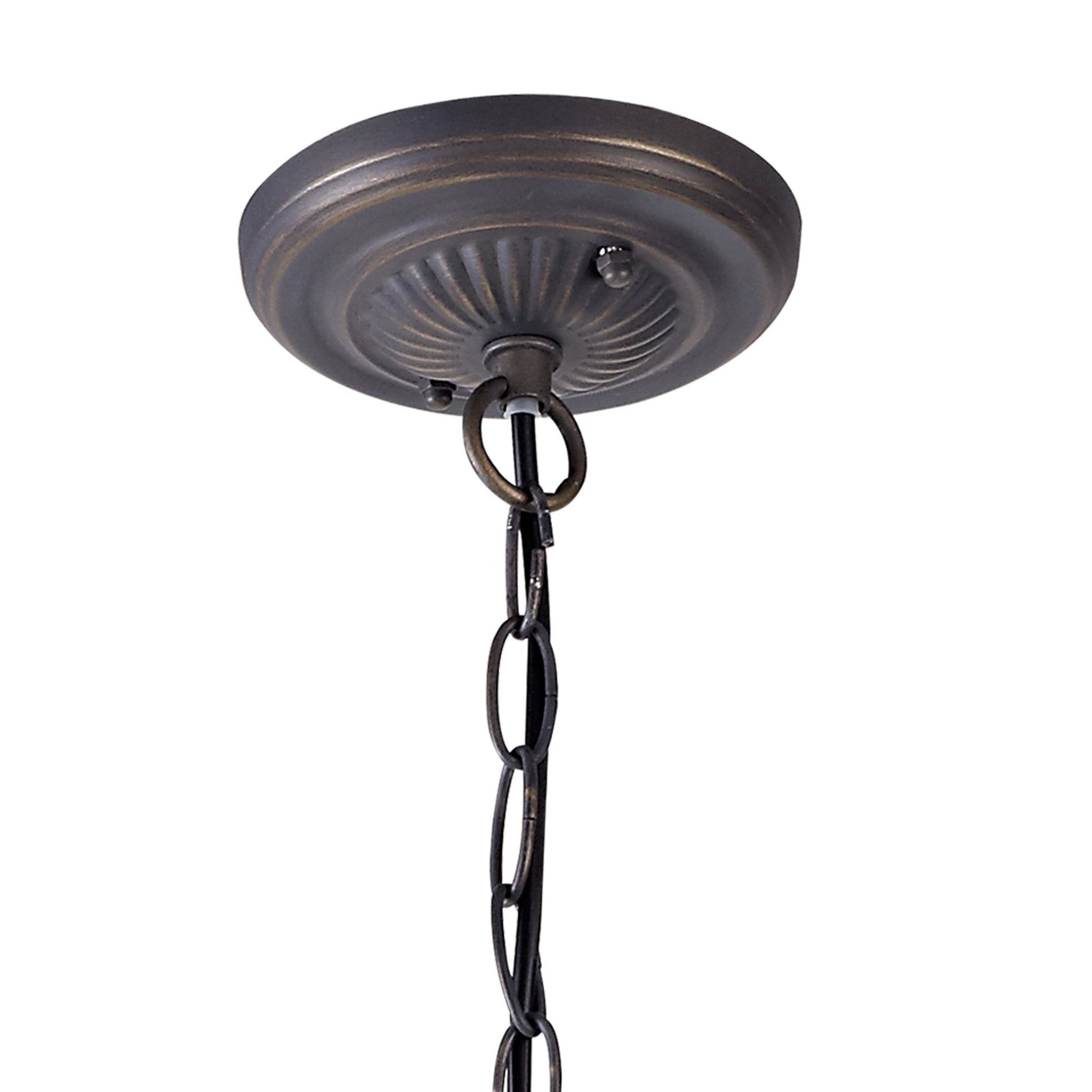 Nuflur 2/3 Light Downlighter Pendant E27 With 30cm Tiffany Shade,  Antique Brass
