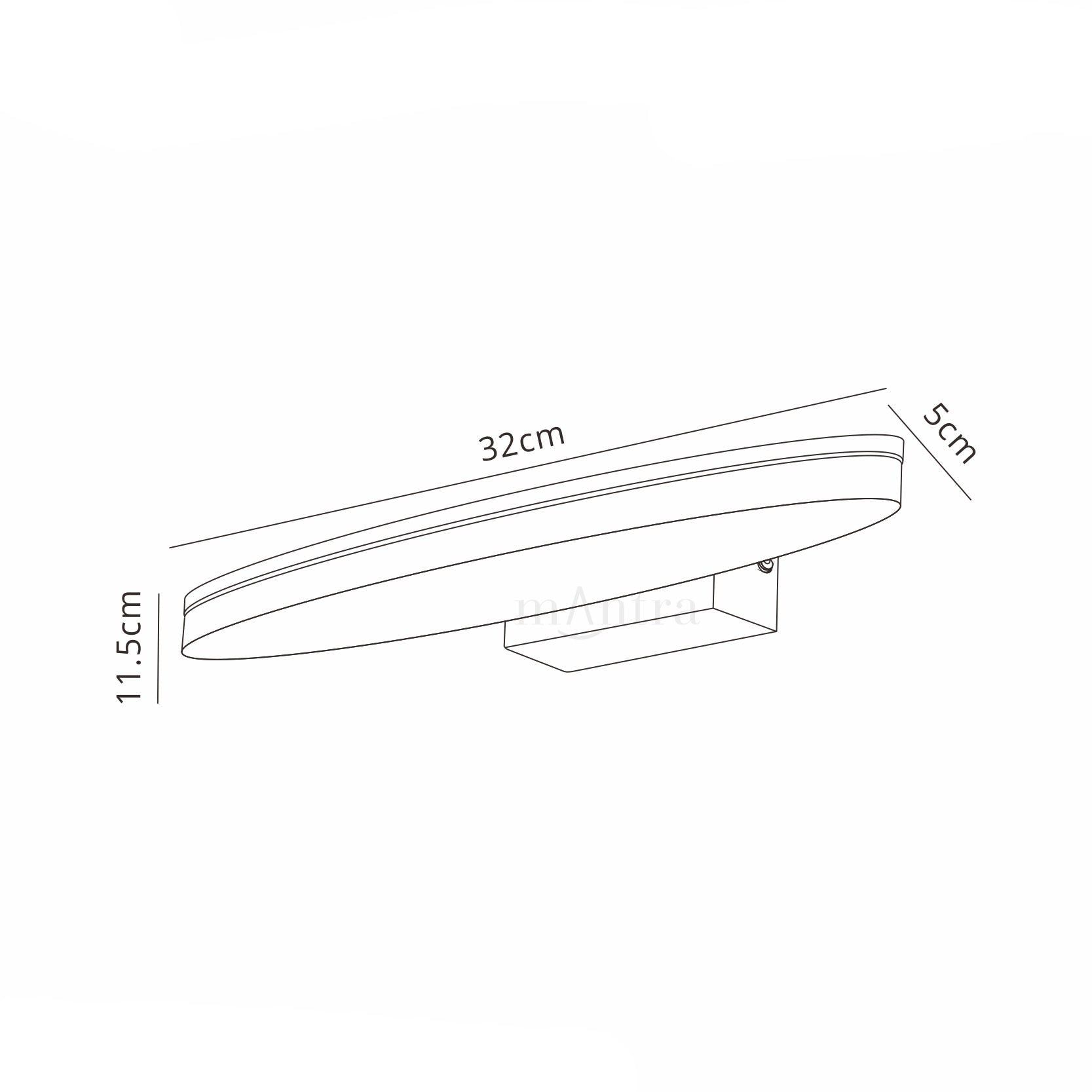 Ola Wall Lamp 6W LED Oval 3000K IP44, 450lm, Polished Chrome/Frosted Acrylic, 3yrs Warranty