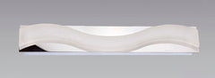 Ola Wall Lamp 7W LED Large Wave 3000K IP44, 630lm, Polished Chrome/Frosted Acrylic, 3yrs Warranty