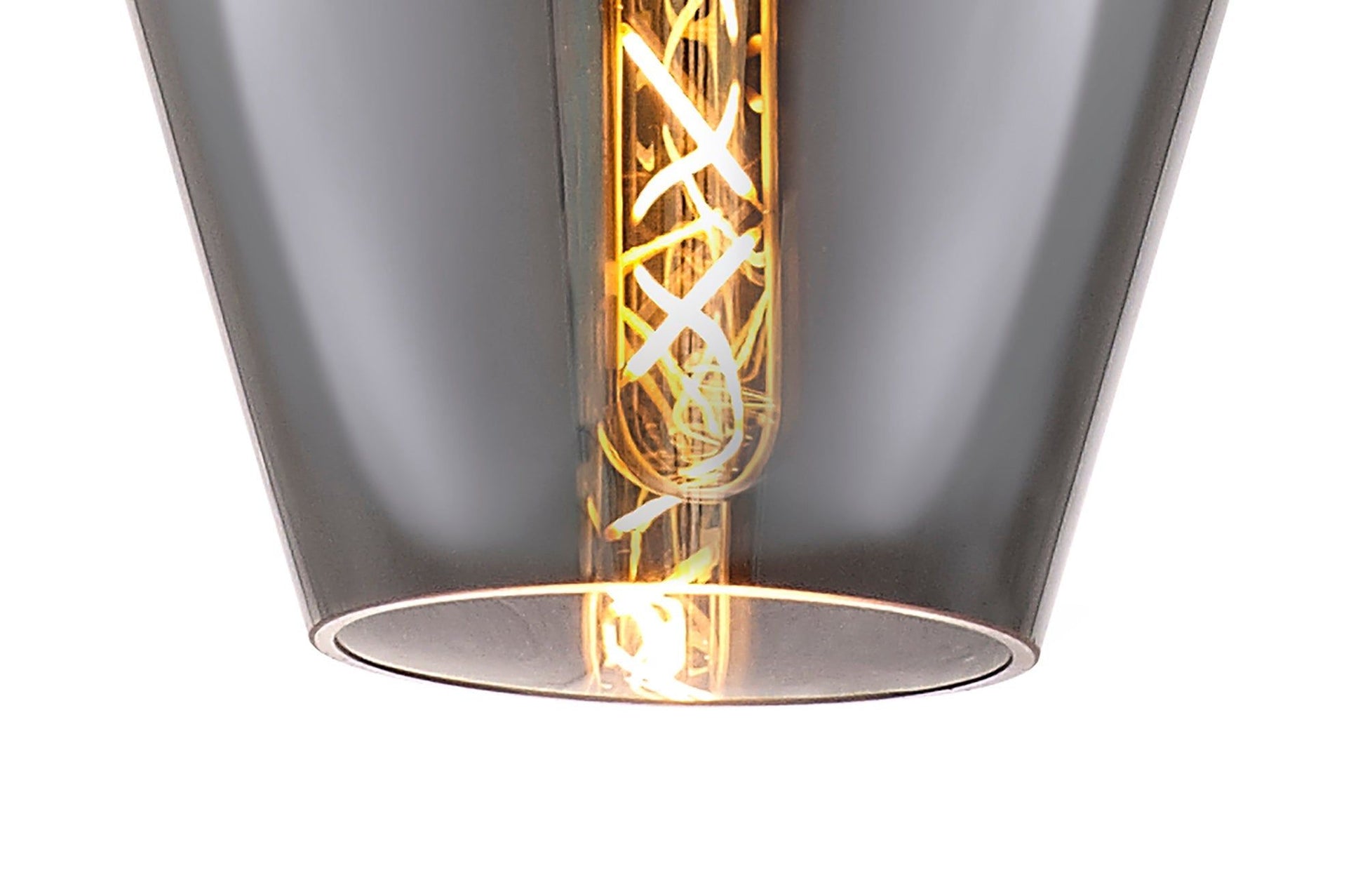 Olivia Pendant 17cm Round, 1 x E27, Chrome & Clear, Chrome & Smoke