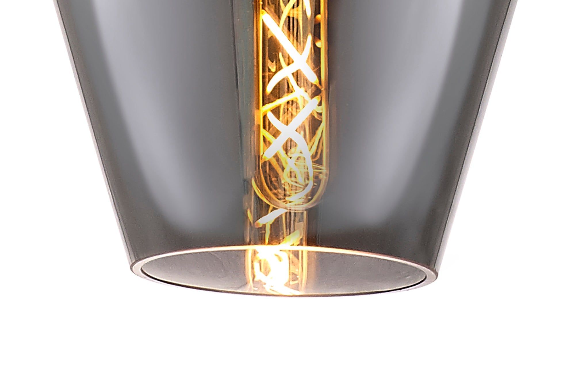 Olivia Pendant 17cm Round, 1 x E27, Chrome & Clear, Chrome & Smoke