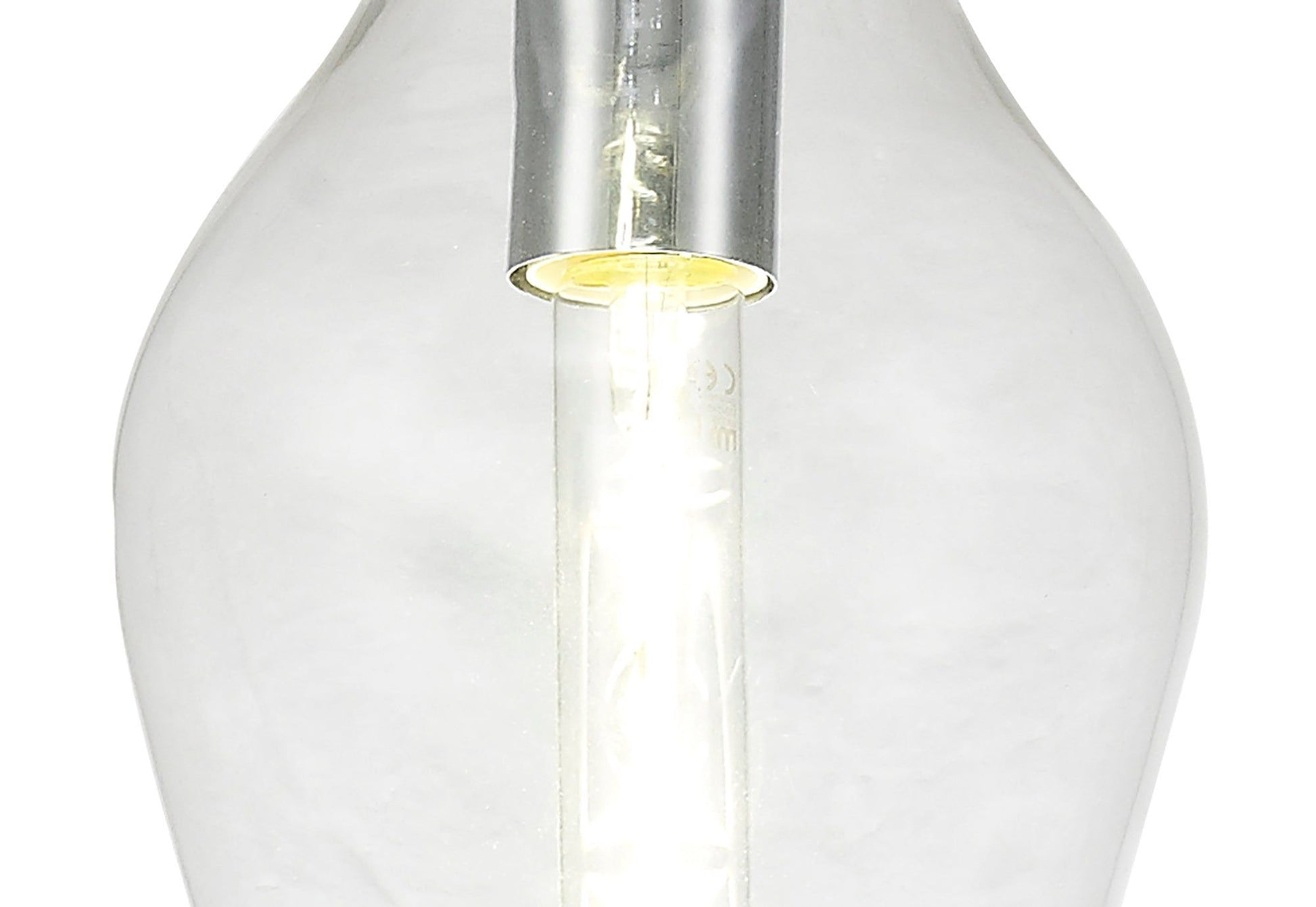 Olivia Pendant 17cm Round, 1 x E27, Chrome & Clear, Chrome & Smoke