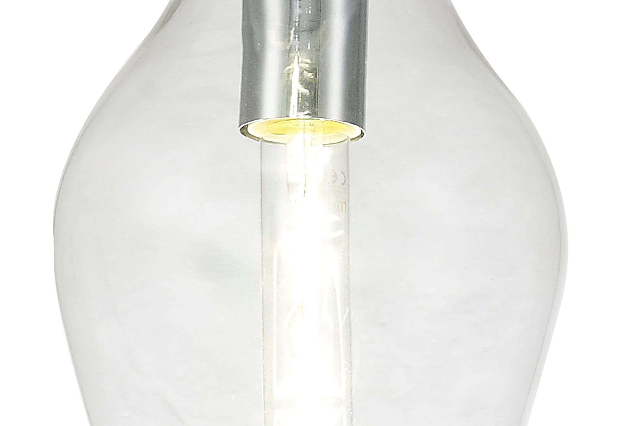 Olivia Pendant 17cm Round, 1 x E27, Chrome & Clear, Chrome & Smoke