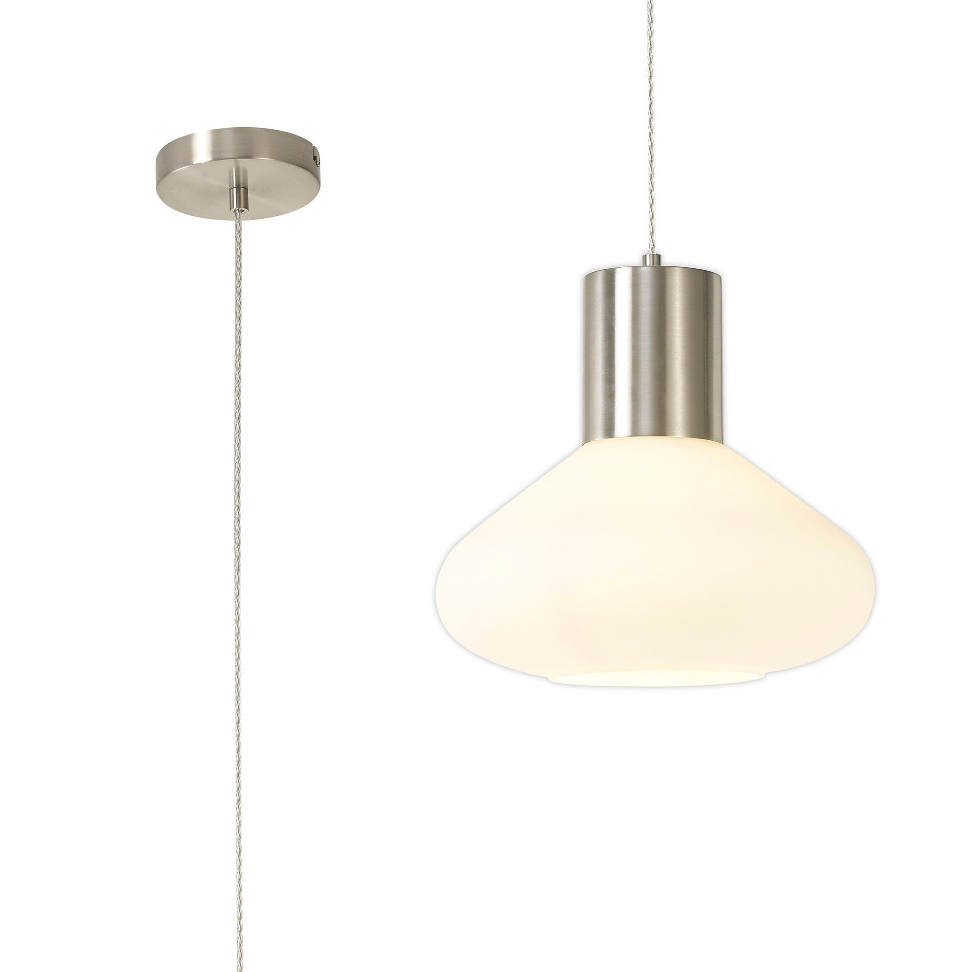 Tuomeb Wide Pendant, Narrow Pendant,Ancient Brass/Clear Glass/Satin Nickel/Opal Glass & Clear Twisted Cable