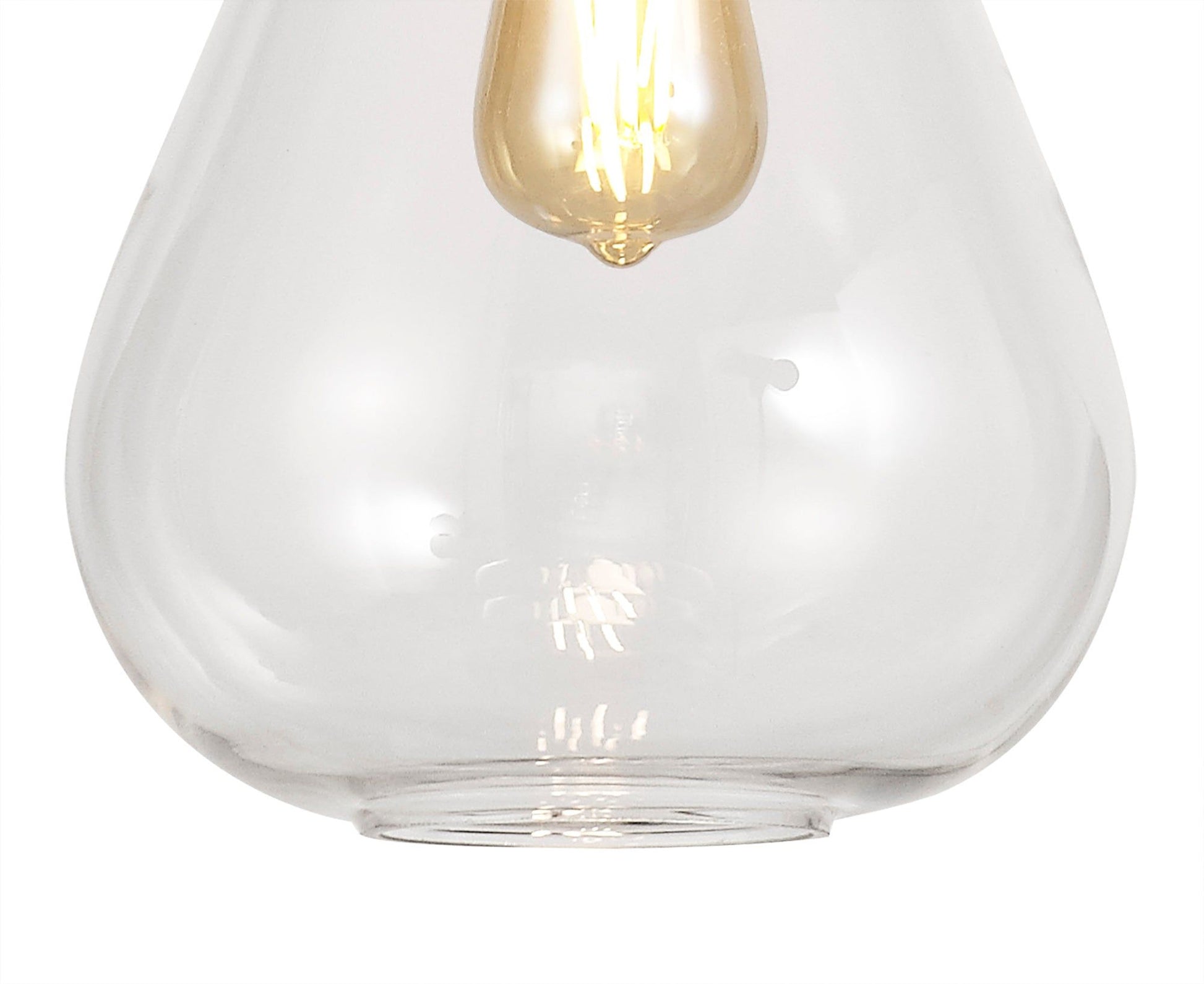Tuomeb Narrow Pendant, 1 x E27, Ancient Brass/Clear Glass/Satin Nickel/Opal Glass & Clear Twisted Cable
