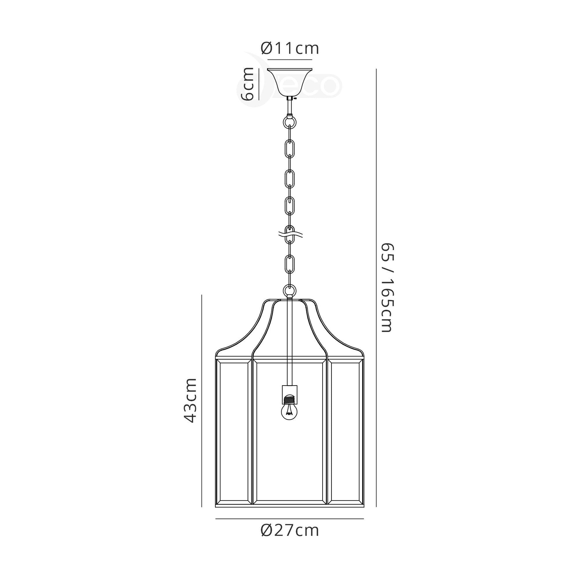 Payton Single Hexagonal Pendant 1 Light E27 French Gold/Polished Chrome/Clear Glass