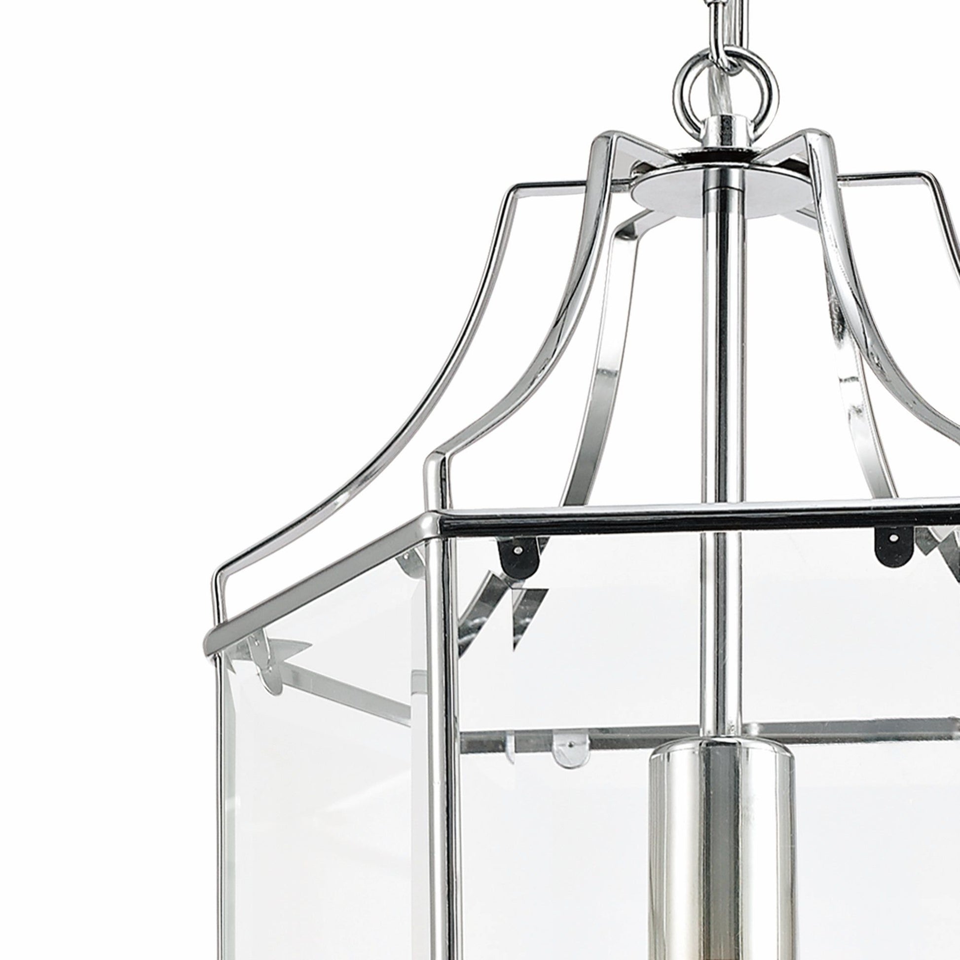 Payton Single Hexagonal Pendant 1 Light E27 French Gold/Polished Chrome/Clear Glass
