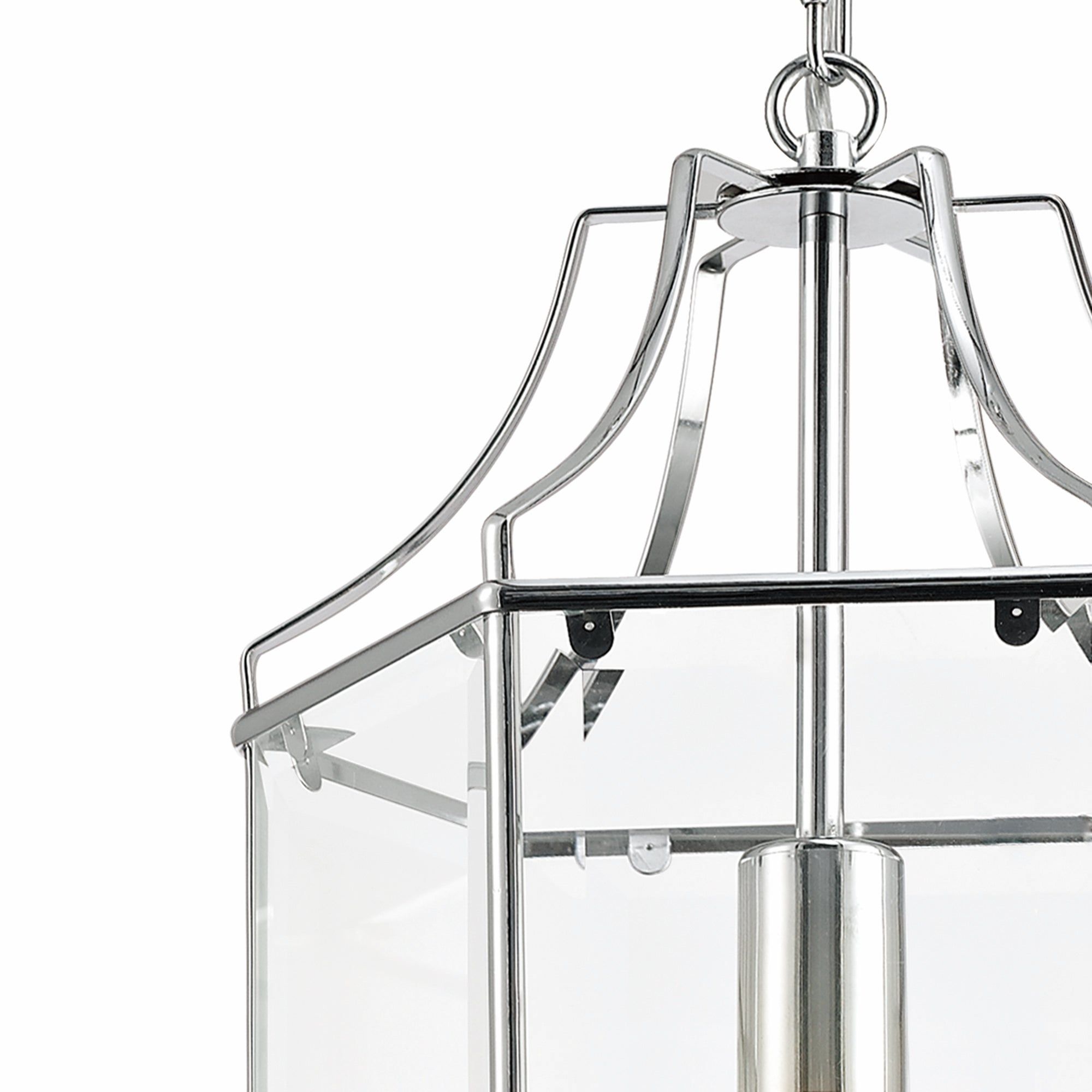Payton Single Hexagonal Pendant 1 Light E27 French Gold/Polished Chrome/Clear Glass