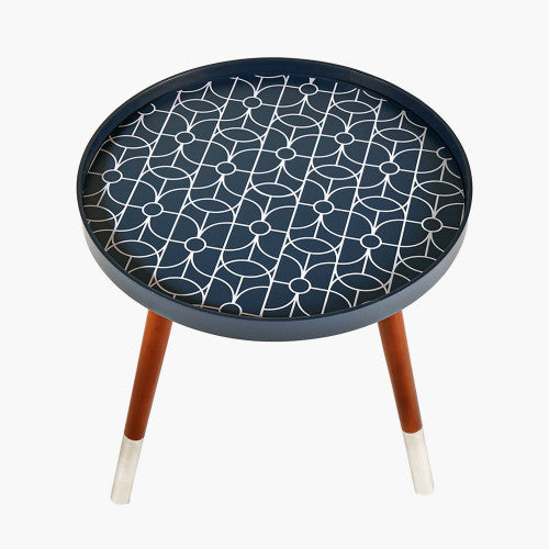 Peretti Floral Design Side Table - Sapphire Blue Finish