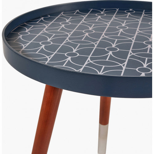 Peretti Floral Design Side Table - Sapphire Blue Finish