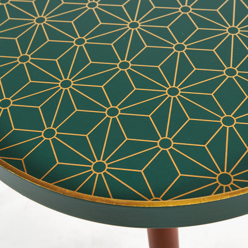 Peretti Floral Design Side Table - Forest Green Finish