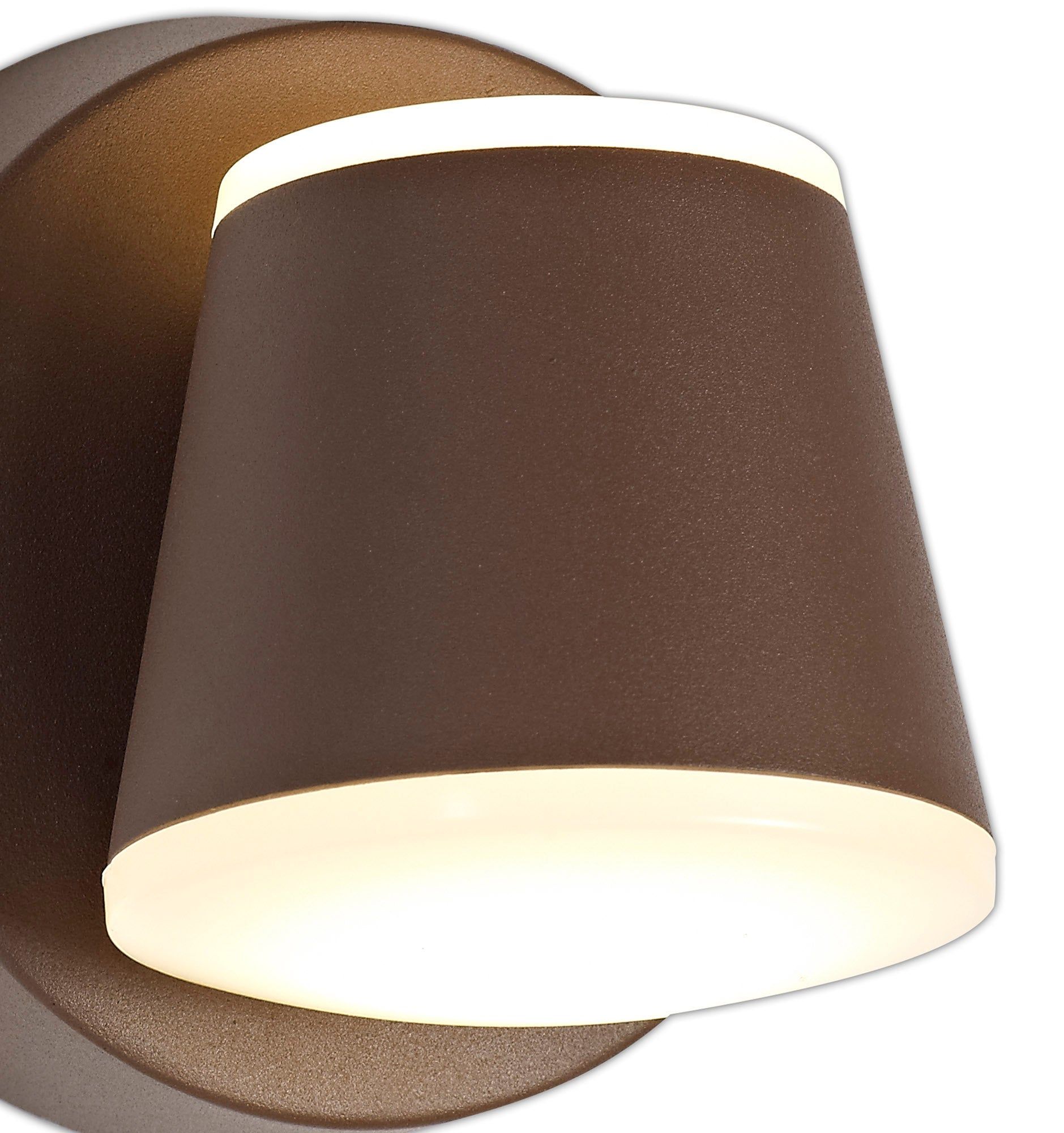 Yeiobs Wall Lamp, 2 x 6W LED, 3000K, 590lm, IP54, Dark Brown, 3yrs Warranty