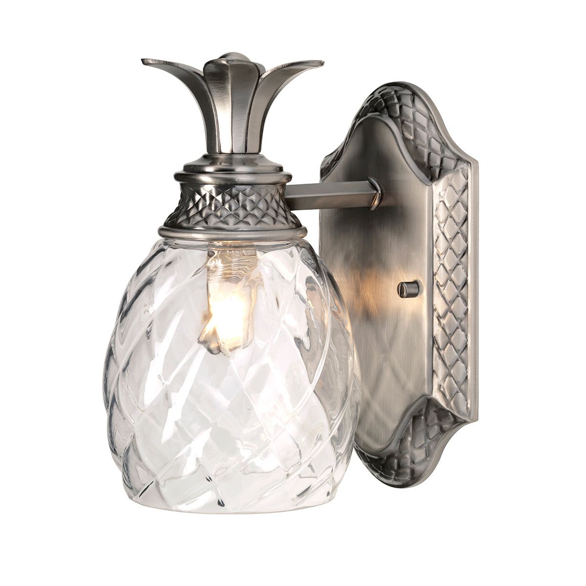 Plantation 1 Light Wall Light – Polished Antique Nickel