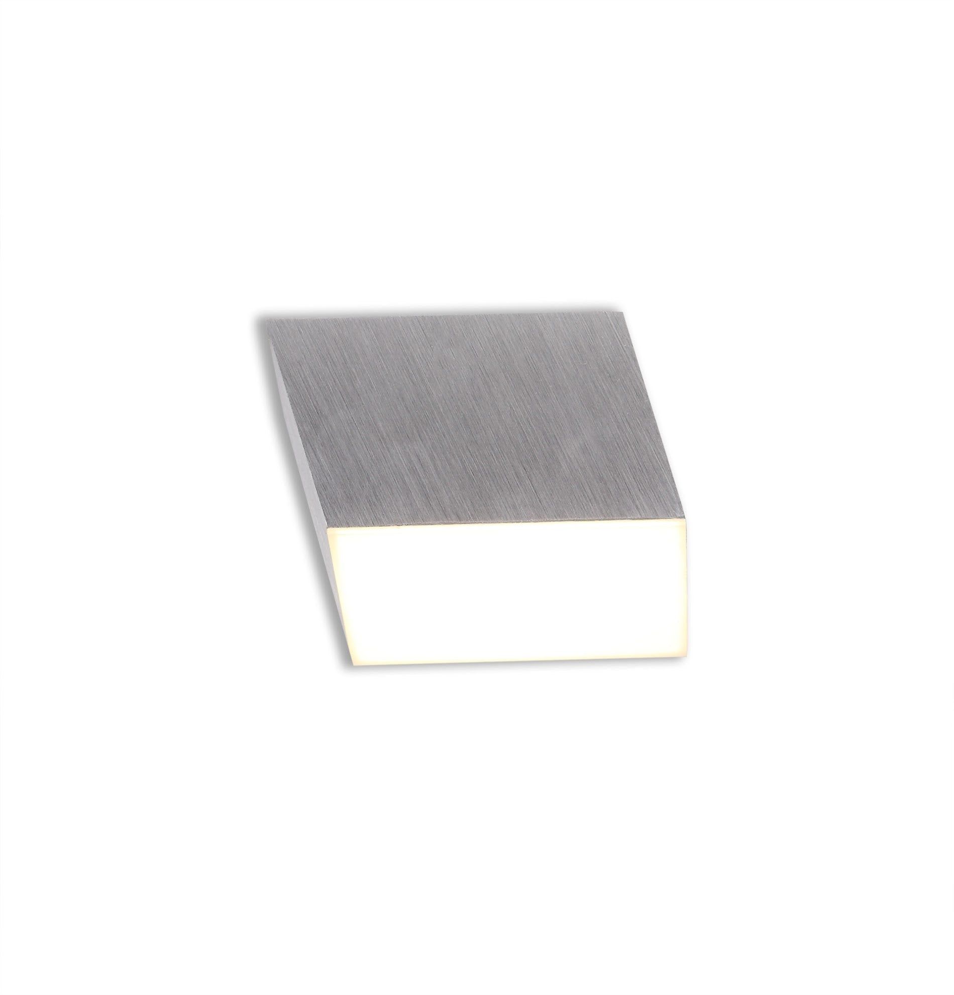 Aibers Spotlight 9cm Square 1 x 10W LED, 3000K, 700lm, Satin Aluminium, 3yrs Warranty
