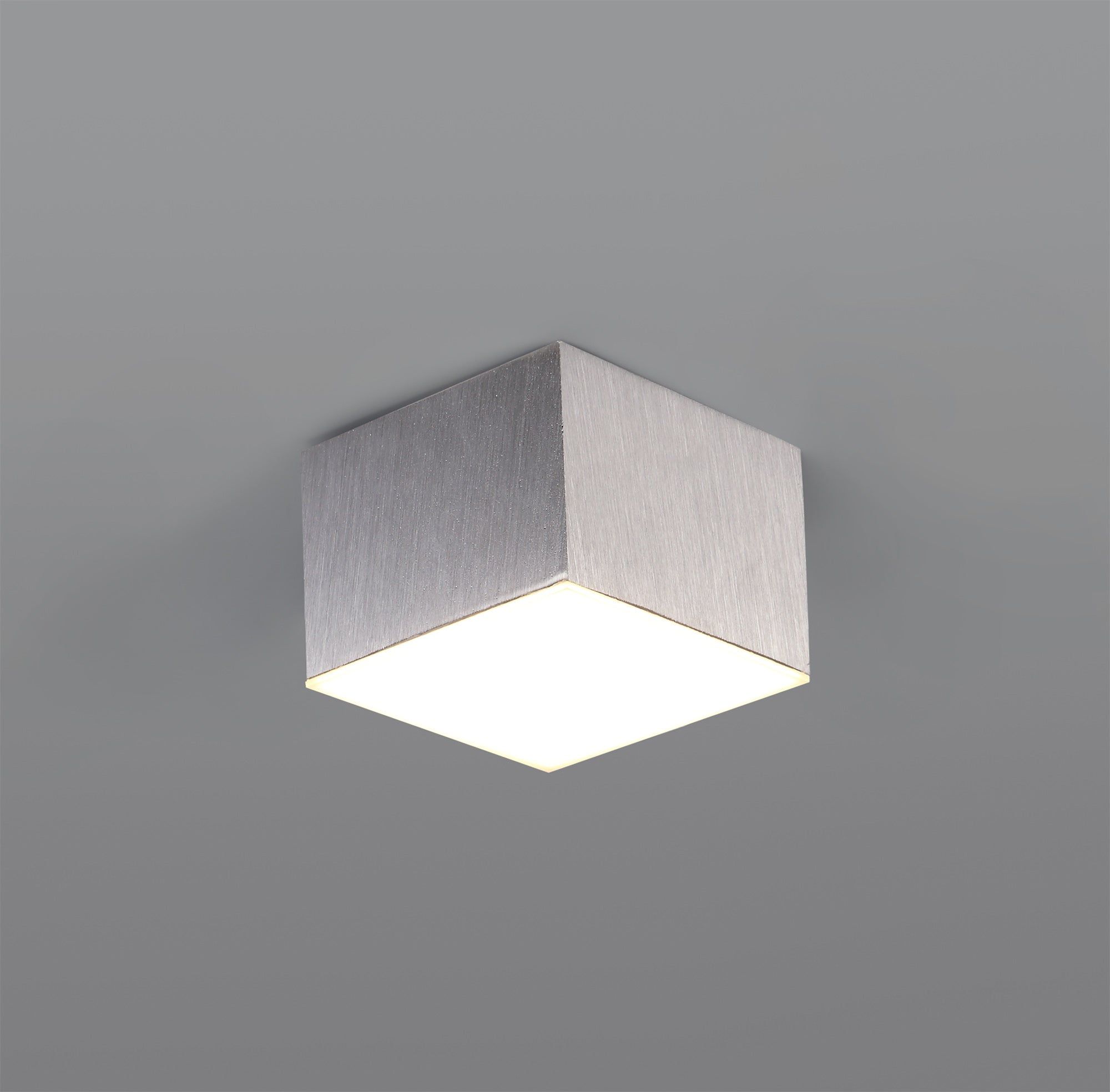 Aibers Spotlight 9cm Square 1 x 10W LED, 3000K, 700lm, Satin Aluminium, 3yrs Warranty
