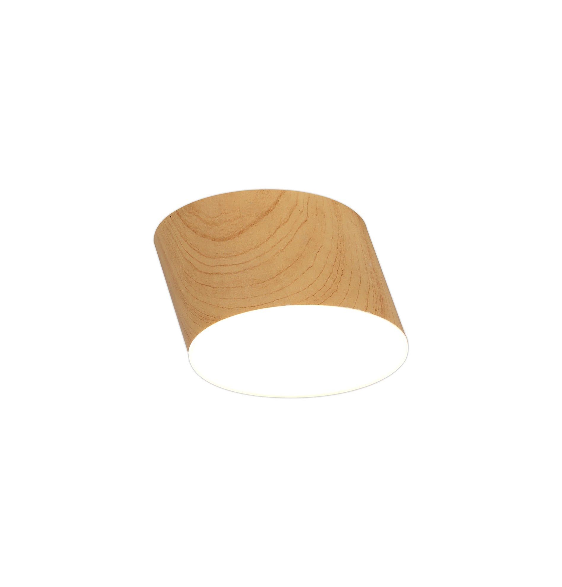 Aibers Spotlight 10.5cm Round 1 x 10W LED, 3000K, 700lm, Pine Wood, 3yrs Warranty