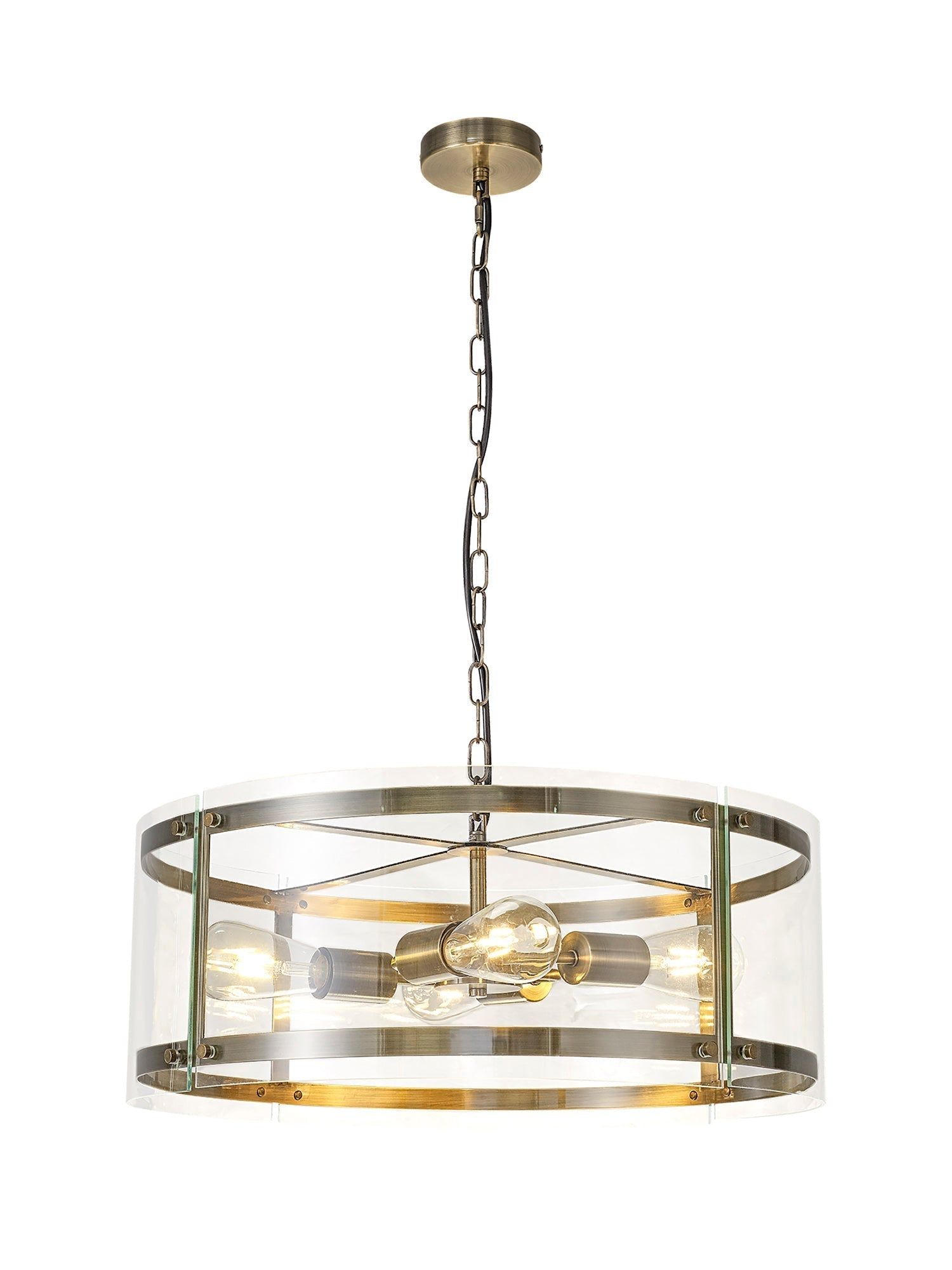 Aeiter Pendant Ceiling Light, 4 Light E27, Antique Brass IP20