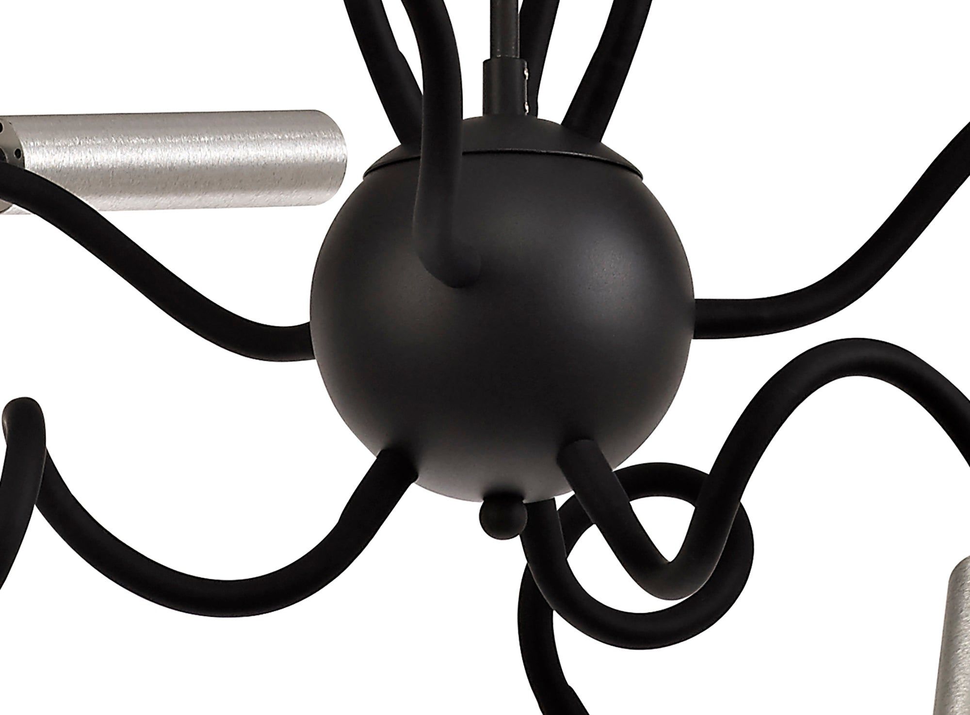 Aibeo Sputnik Pendant, 9 Light Adjustable Arms, 9 x 4W LED Dimmable, 3000K, 2250lm, Black & Aluminium, 3yrs Warranty