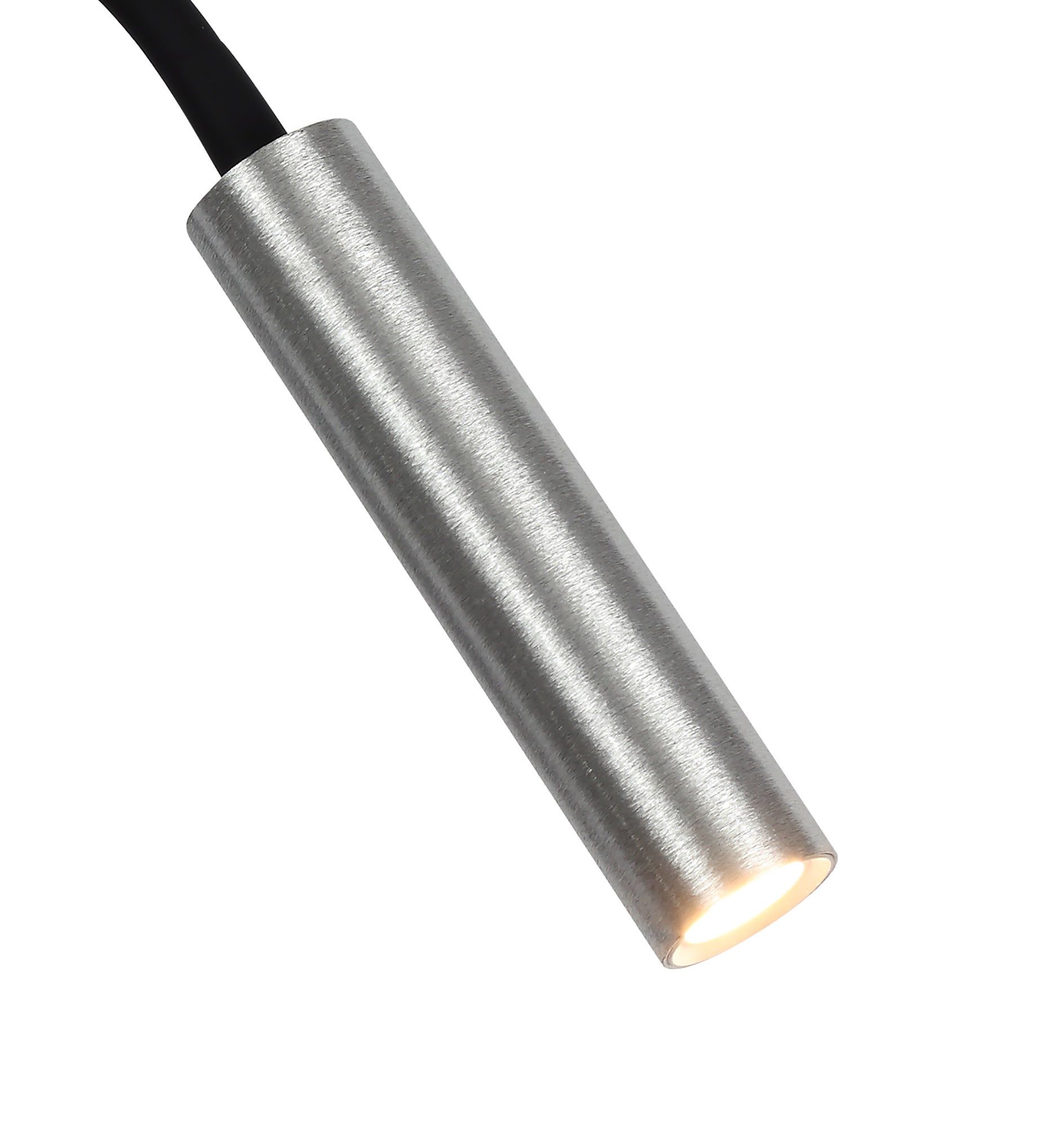 Aibeo Wall Lamp, 1 Light Adjustable Switched, 1 x 7W LED, 3000K, 436lm, Black & Aluminium, 3yrs Warranty