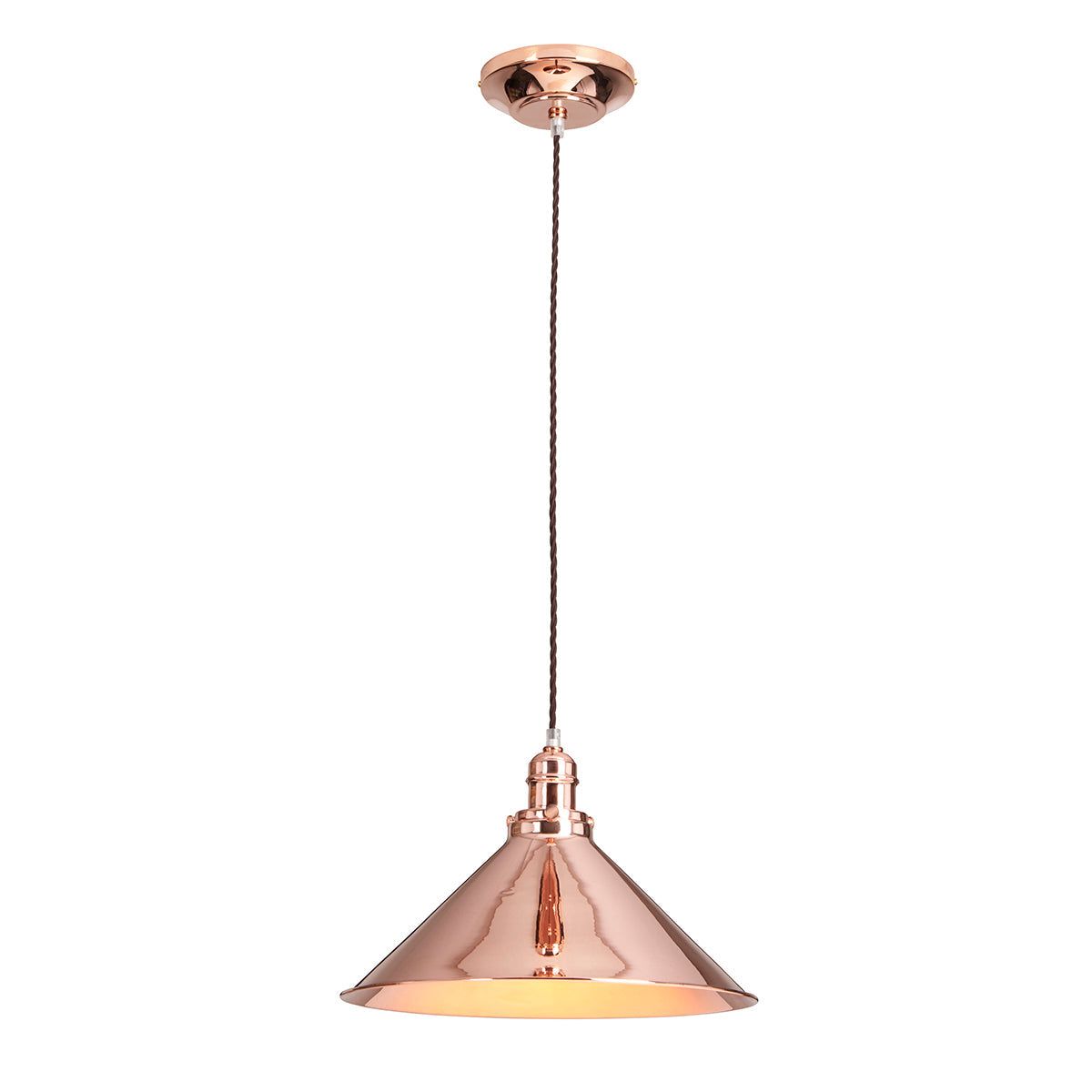 Provence 1Lt Style Pendant Ceiling Light - Polished Copper Finish