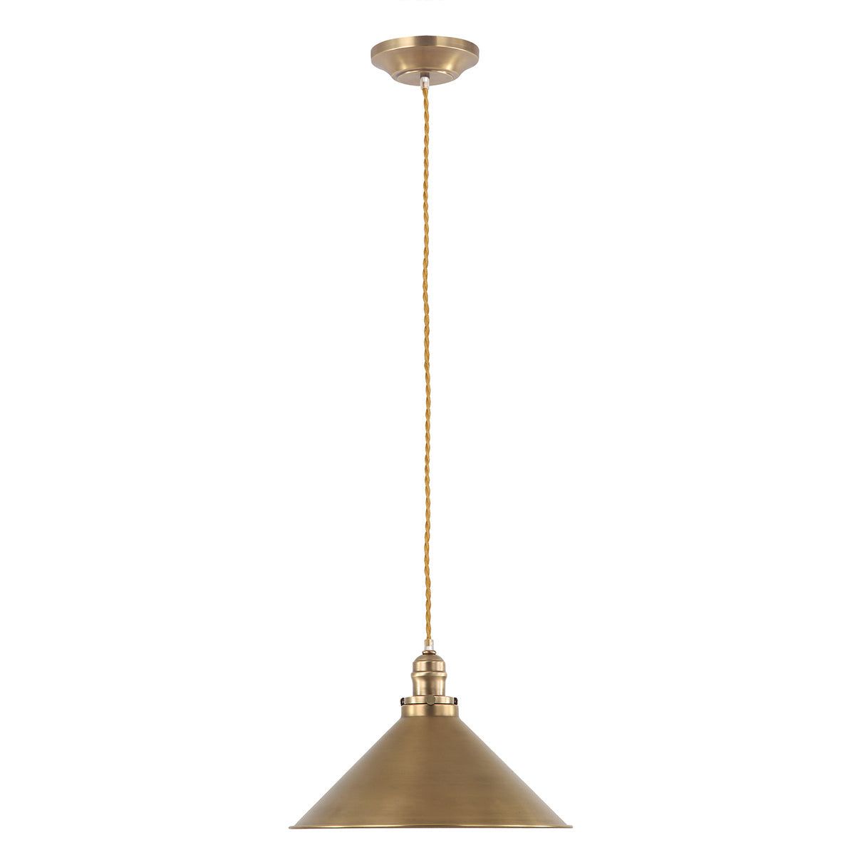 Provence 1Lt Style Pendant Ceiling Light - Aged Brass Finish