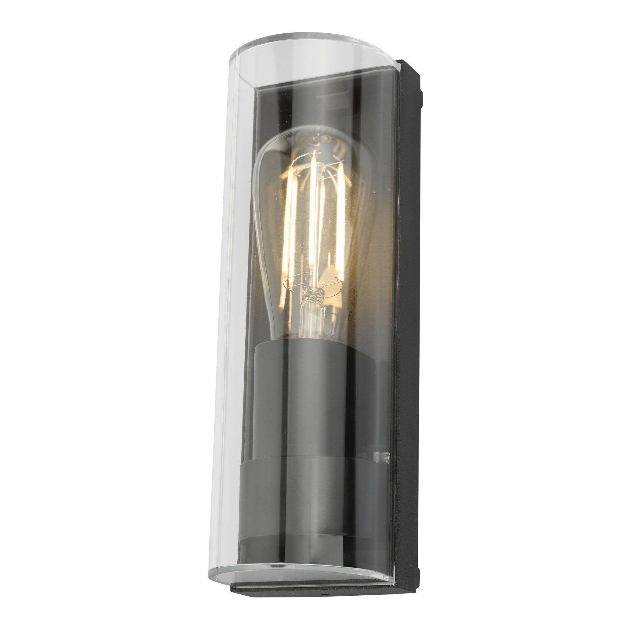 Dar Quenby 1 Lt Wall Light Matt Grey/Acrylic IP65 - Cusack Lighting