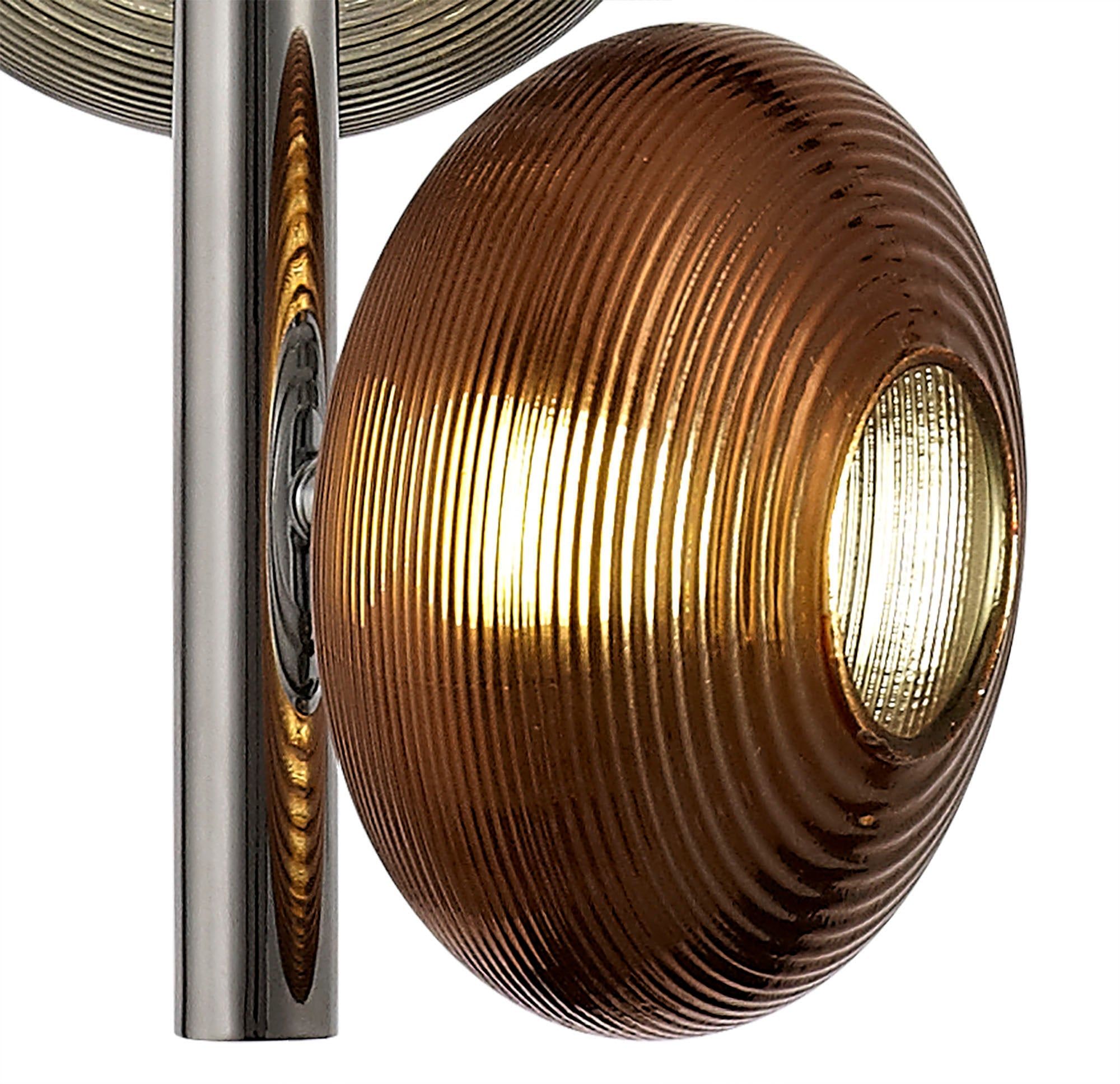 Amiety Multiple Pendant, 3 x 8W LED, 4000K, Smoked, Copper & Champagne/Polished Chrome, 3yrs Warranty IP20