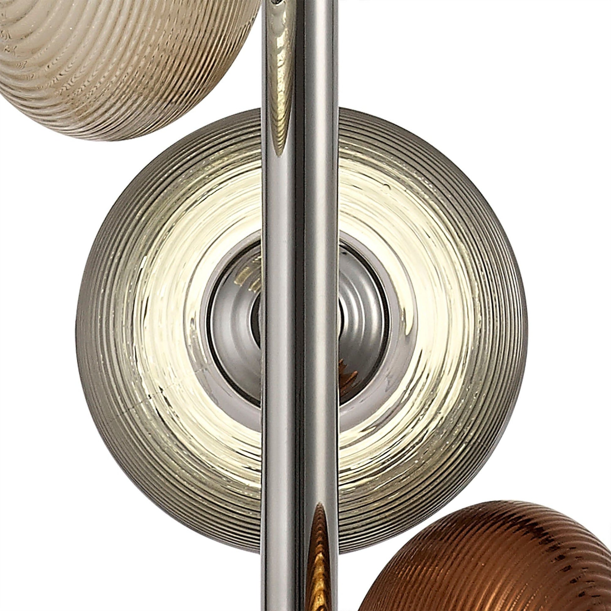 Amiety Multiple Pendant, 3 x 8W LED, 4000K, Smoked, Copper & Champagne/Polished Chrome, 3yrs Warranty IP20