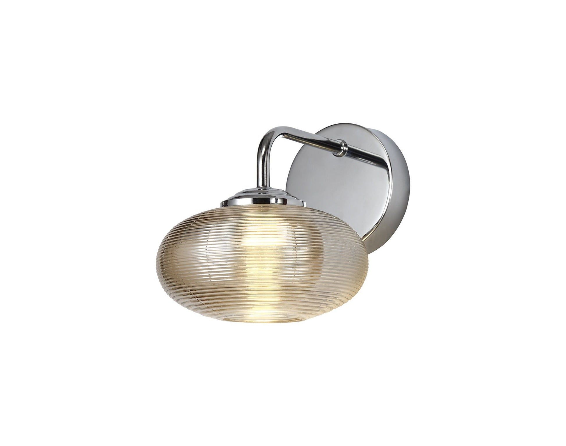 Amiety Wall Lamp Switched, 1 x 8W LED, 4000K, Champagne & Polished Chrome, 3yrs Warranty IP20